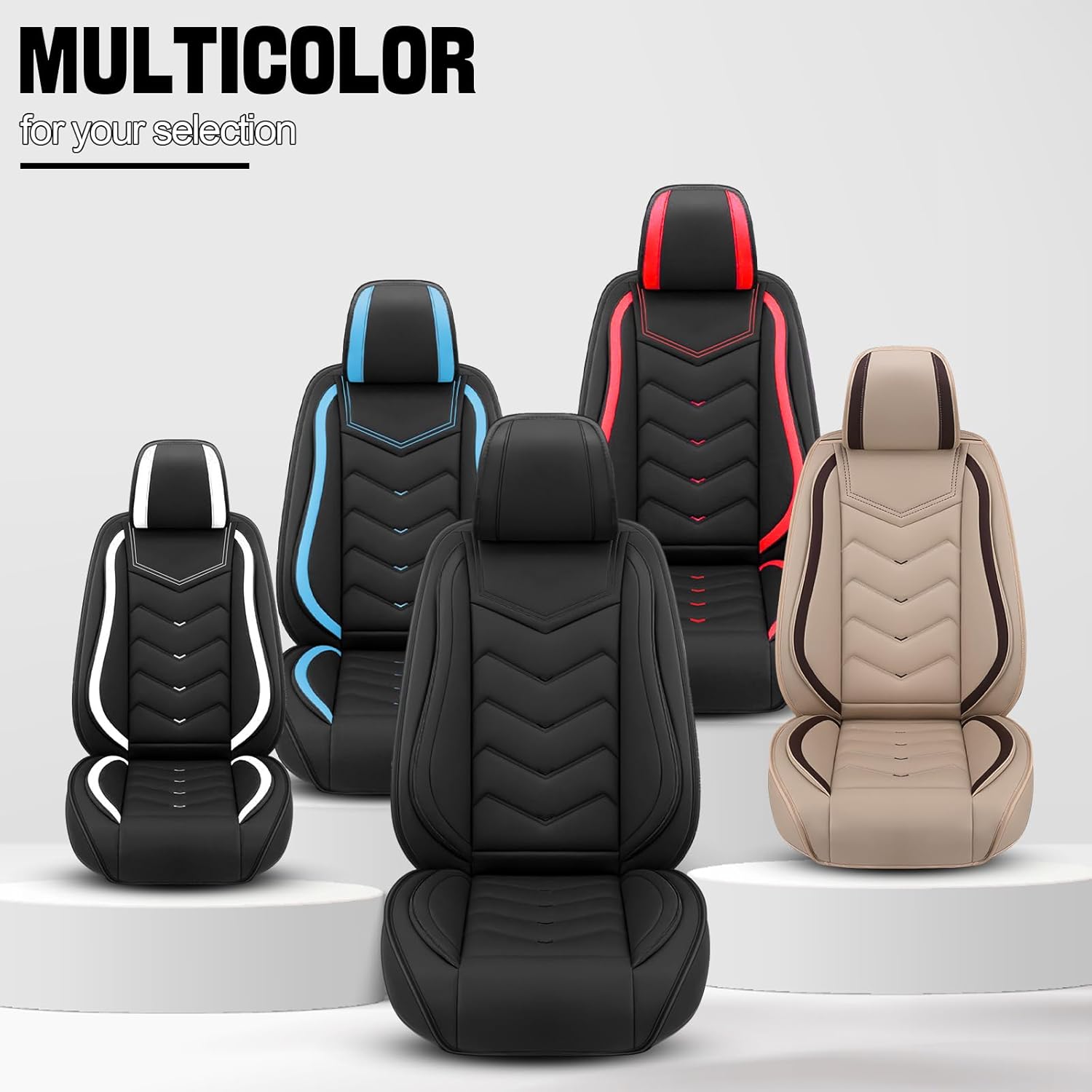 Car Seat Cover for Ford F-150 2000-2026, Driver's Seat Covers,Non-Slip Waterproof seat Cover,Wear-Resistant Nappa Leather car seat Covers. (Standard 2 Seats/Beign)