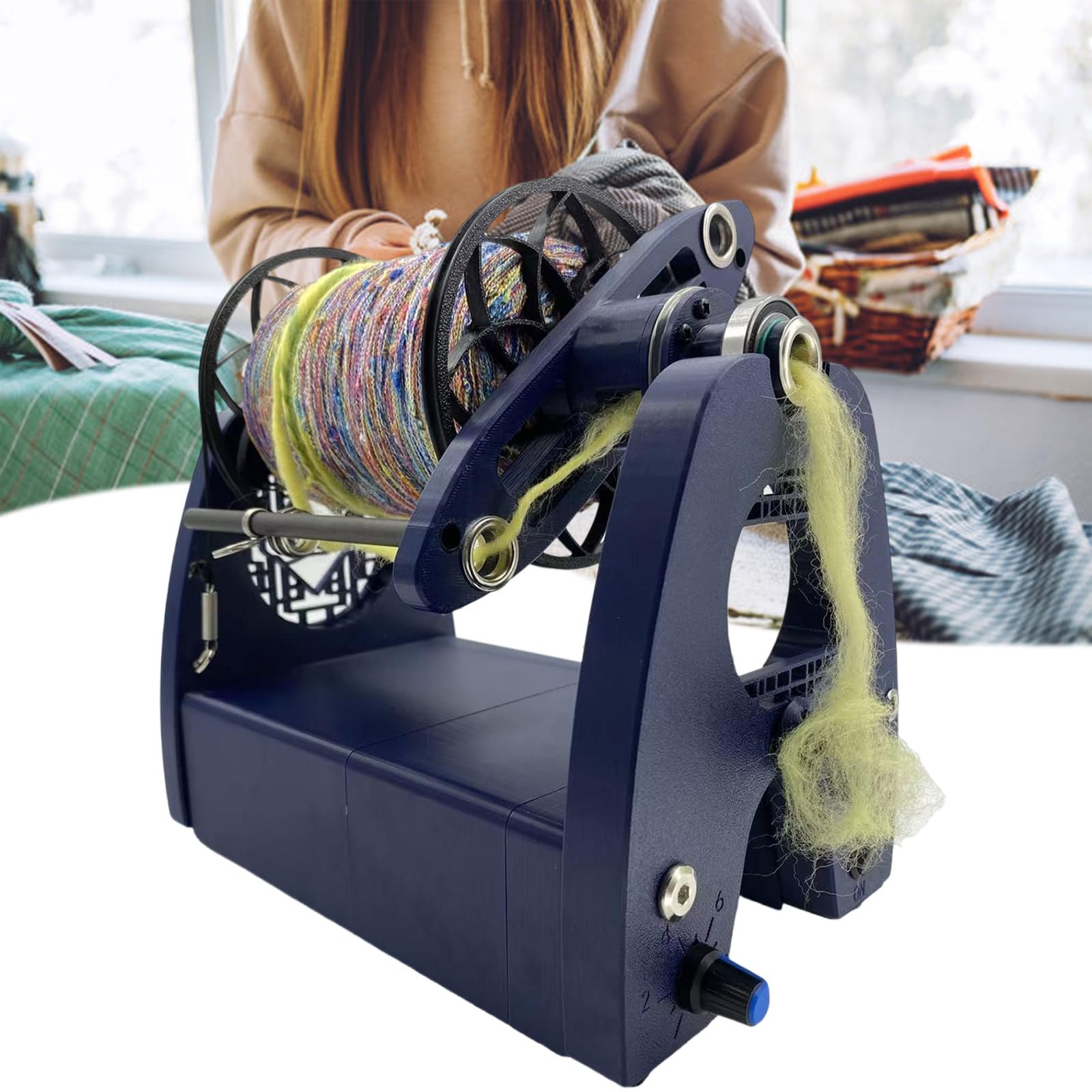 SENJINGHUA Professional Yarn Spinning Wheel Kit - Electric, Variable Speed, 8+ Ounce Capacity for Weaving WithoutPedals