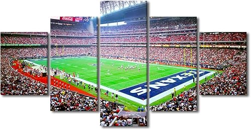 Vista 471 de Cuadros de estadios deportivos de fútbol americano de Minnesota, cuadros de vikingos, 5 paneles, lienzo para pared, arte de pared del estadio