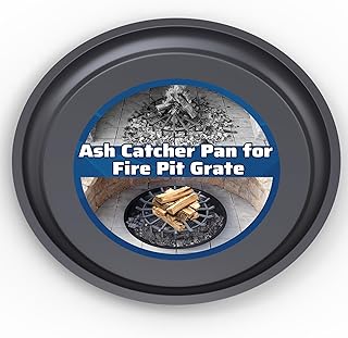 Ash Cather Pan for Fire Pit Grate, 24 Inches Diameter Round Pan for Ash Collection, Heavy Duty Metal Fire Pit Ash and Ember Holder Pan, 1 Piece