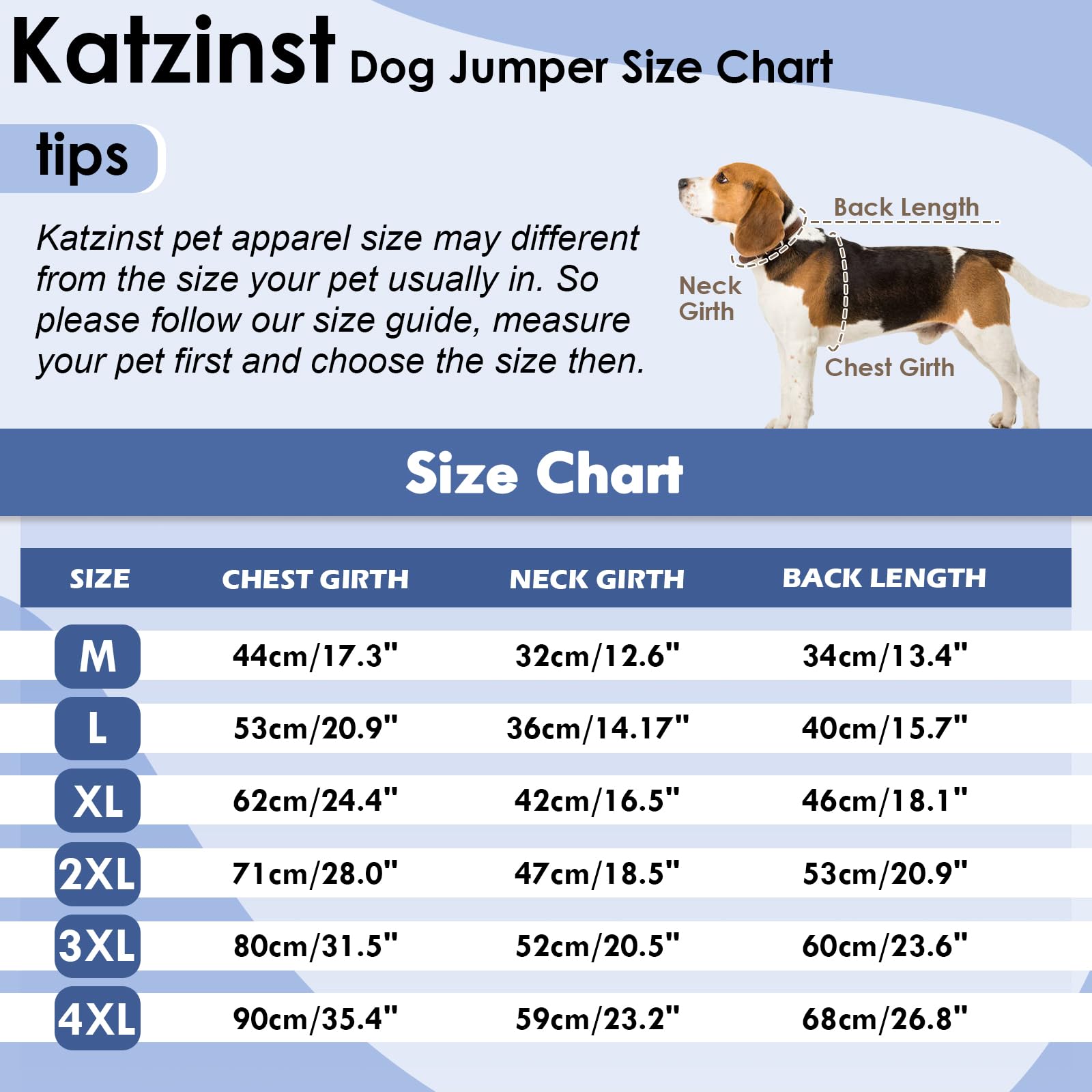 Katzinst Dog Jumper, Knitwear Dog Clothes,Warm Dog Sweater For Medium Large Dogs, Pullover Pet Coat for Cold Winter, Dog Warm Winter Clothes for Labrador, Golden Retriever, German Shepherd - 4XL - Image 2