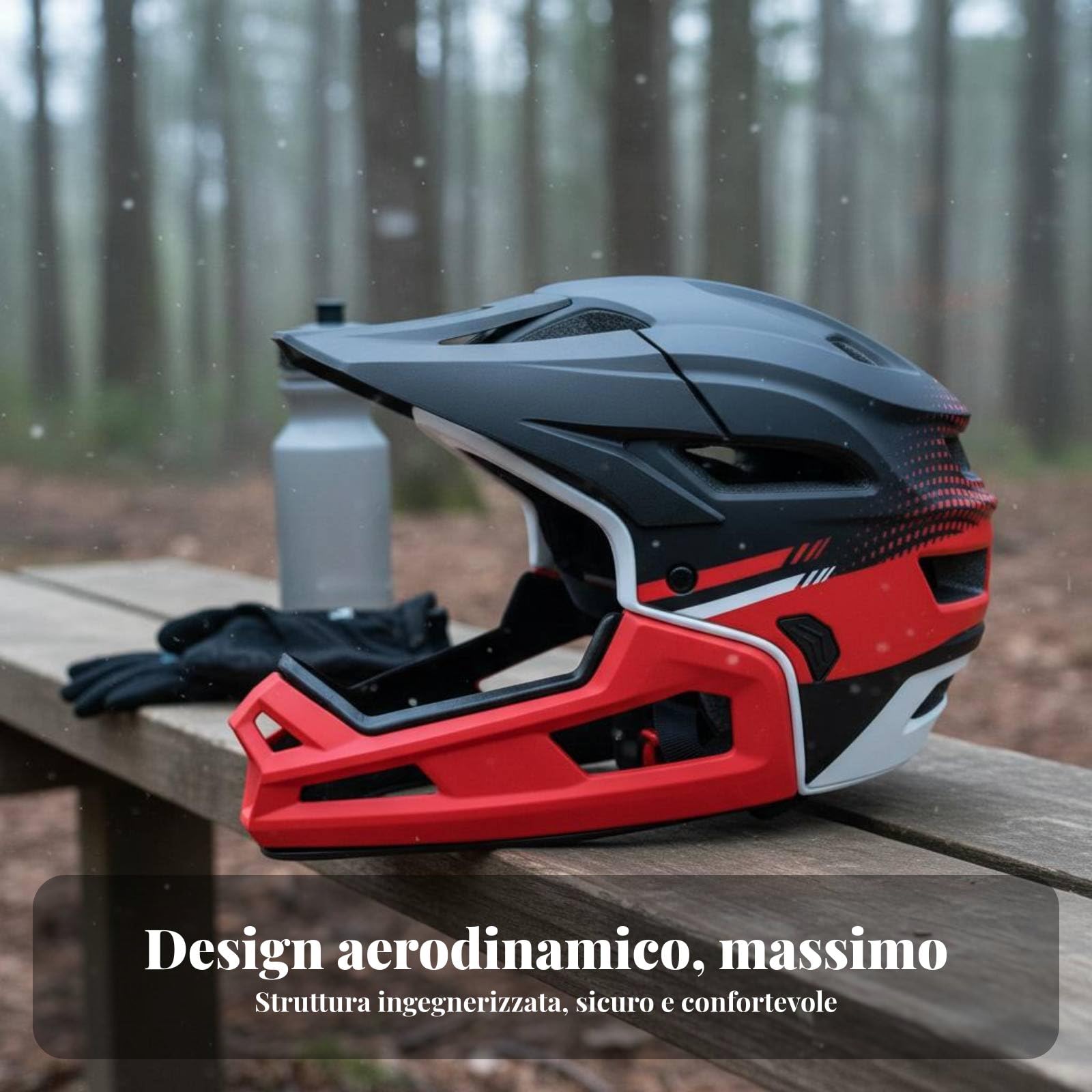 Qianly Casco Full-Coverage de Bicicleta de Montaña Ajustable Casco Biking Ajuste Regulable para Adultos, Competición