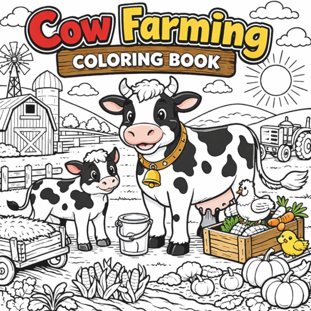 FARMING IS FUN: simple and cute farming coloring book