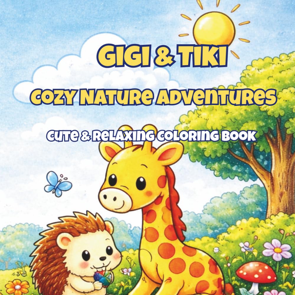 Gigi & Tiki: Cozy Nature Adventures: A Cute and Relaxing Coloring Book with Adorable Animal Friends, Cozy Nature Scenes and Stress-Relief Coloring Pages