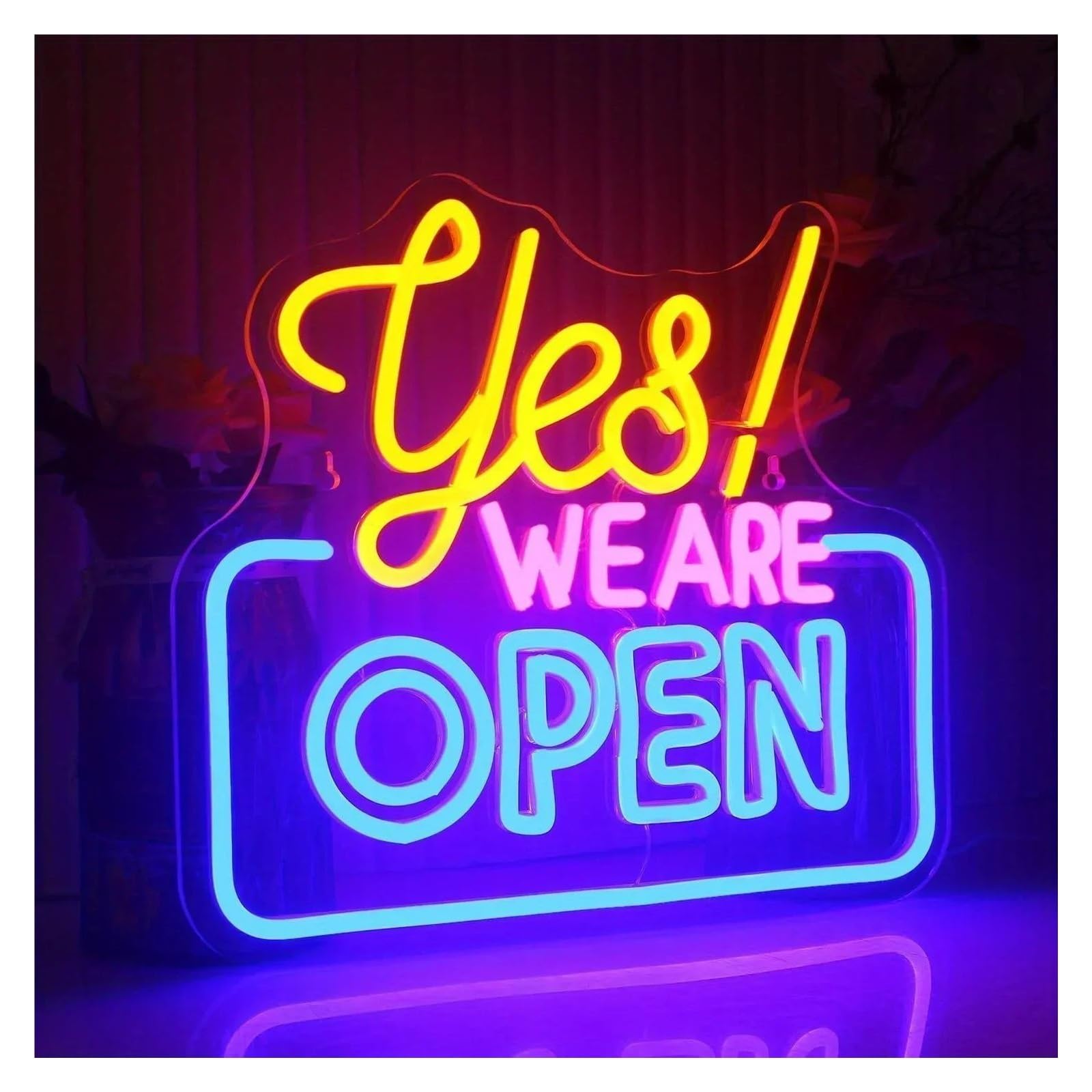 LED Lampada al neon Aperto per insegna commerciale al per neon con luce LED brillante 30x34,5 cm