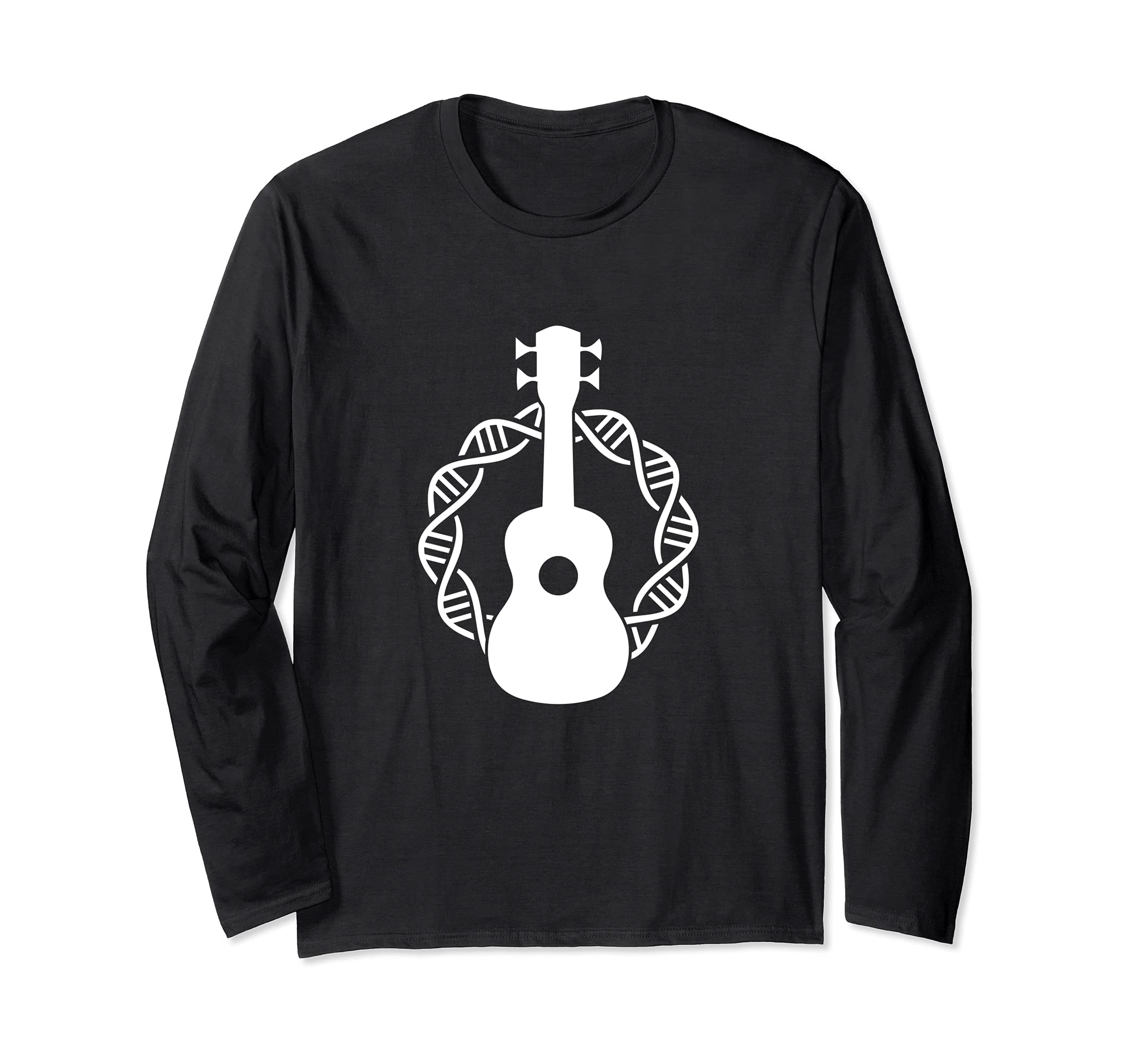 Hawaii Aloha Uke Musician Guitar Acoustic Hawaiian 4 String Long Sleeve T-Shirt, Black