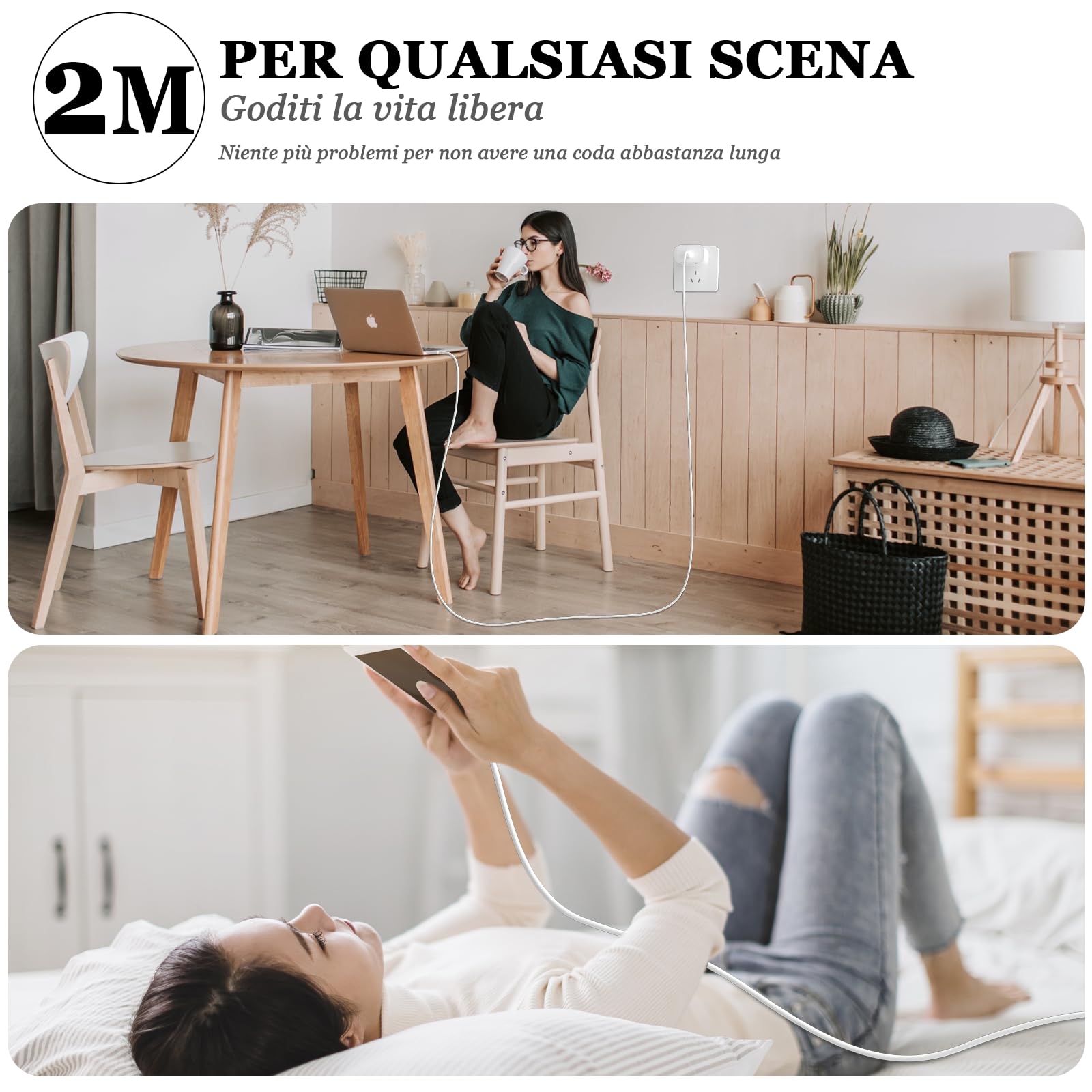 Caricatore per IPhone,2 Pack Caricabatterie USB C Rapido Alimentatore Presa With 2Pack 2M USB C- Lightning Spina Per IPhone 14/13/12/11/Pro/Pro Max/XS/XR/X/SE/iPad/Adattatore Caricabatteria Veloce