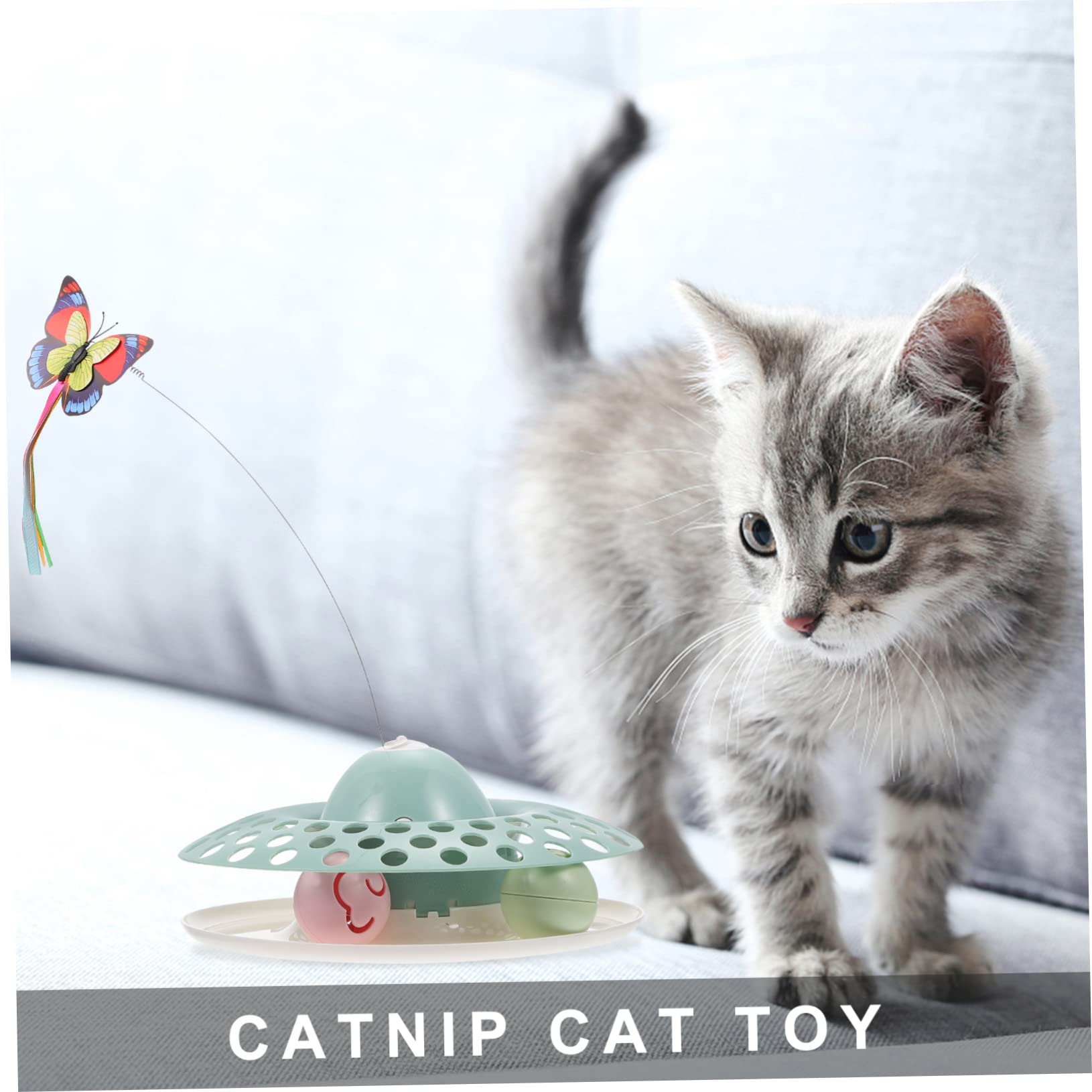 COLLBATH Set di Giocattoli A Forma di Farfalla per Gatti Giocattolo Interattivo per Animali Domestici Stimola L'istinto Naturale del Gatto