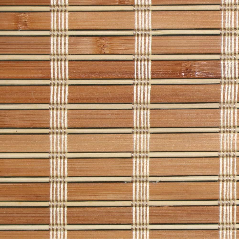 LANTIME Wood Window Blinds Shades, Bamboo Light Filtering Roller Shades, Easy Installation for Home and Garden, Pattern 8