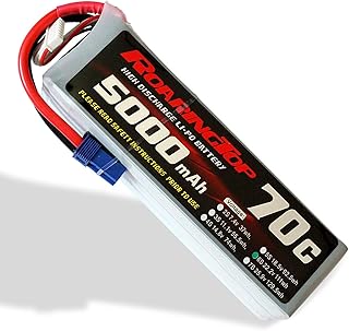 RoaringTop LiPo Battery Pack 70C 5000mAh 6S 22.2V with EC5 Plug for RC Car Boat Truck Heli Airplane