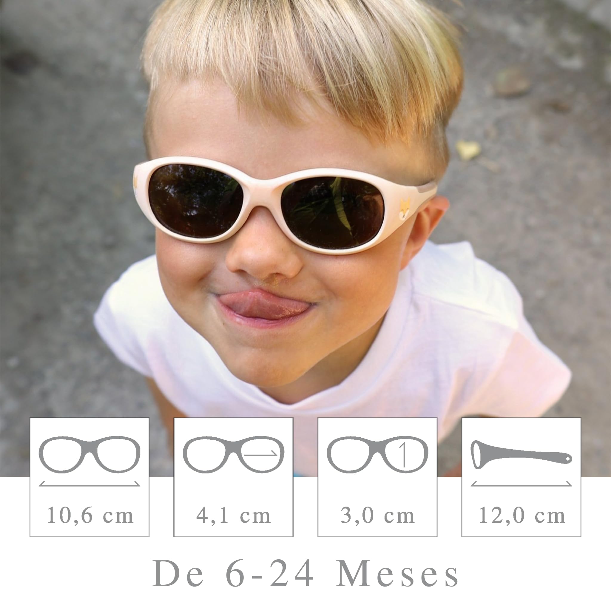 ActiveSol Gafas de Sol para Bebé Safari, 0 – 24 Meses, 100% Protección UV, Polarizadas, con Cinta para la Cabeza