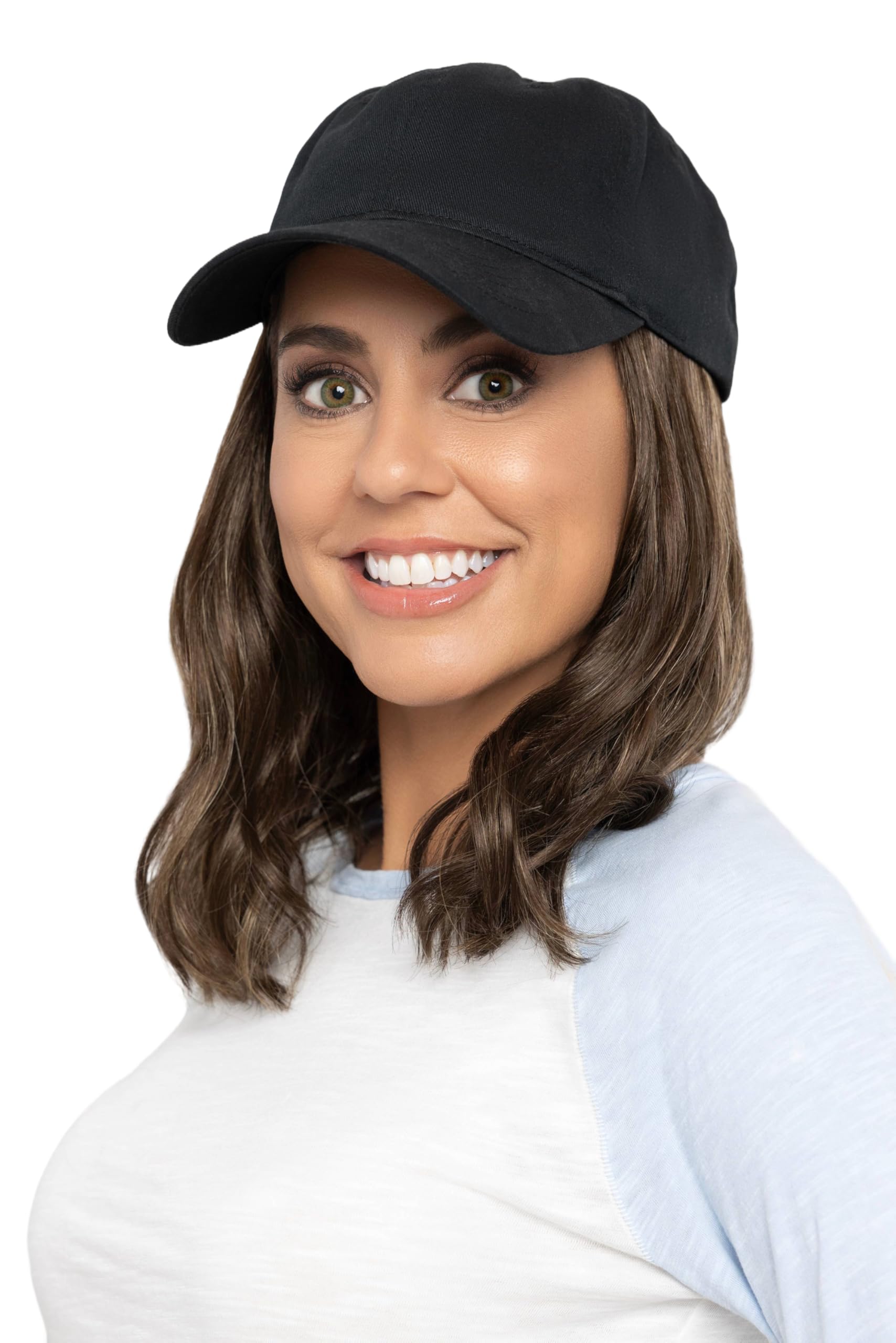 Henry Margu Hair Accents Wavy Baseball Cotton Cap Hair Fibers - 1BH