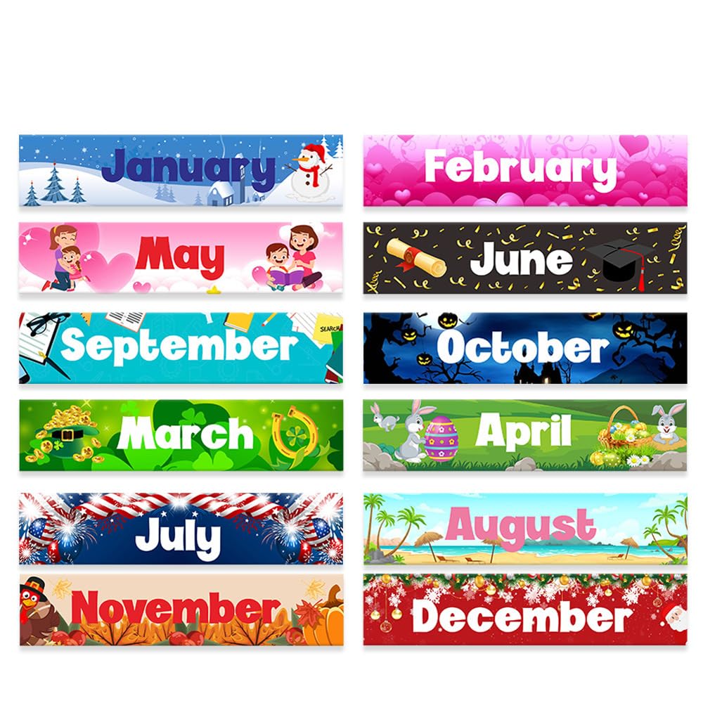 zalati Calendario de bolsillo, planificador mensual de actividades con 88 tarjetas para niños, educación, aprendizaje, juguete, aula, festival, decoración — view 5