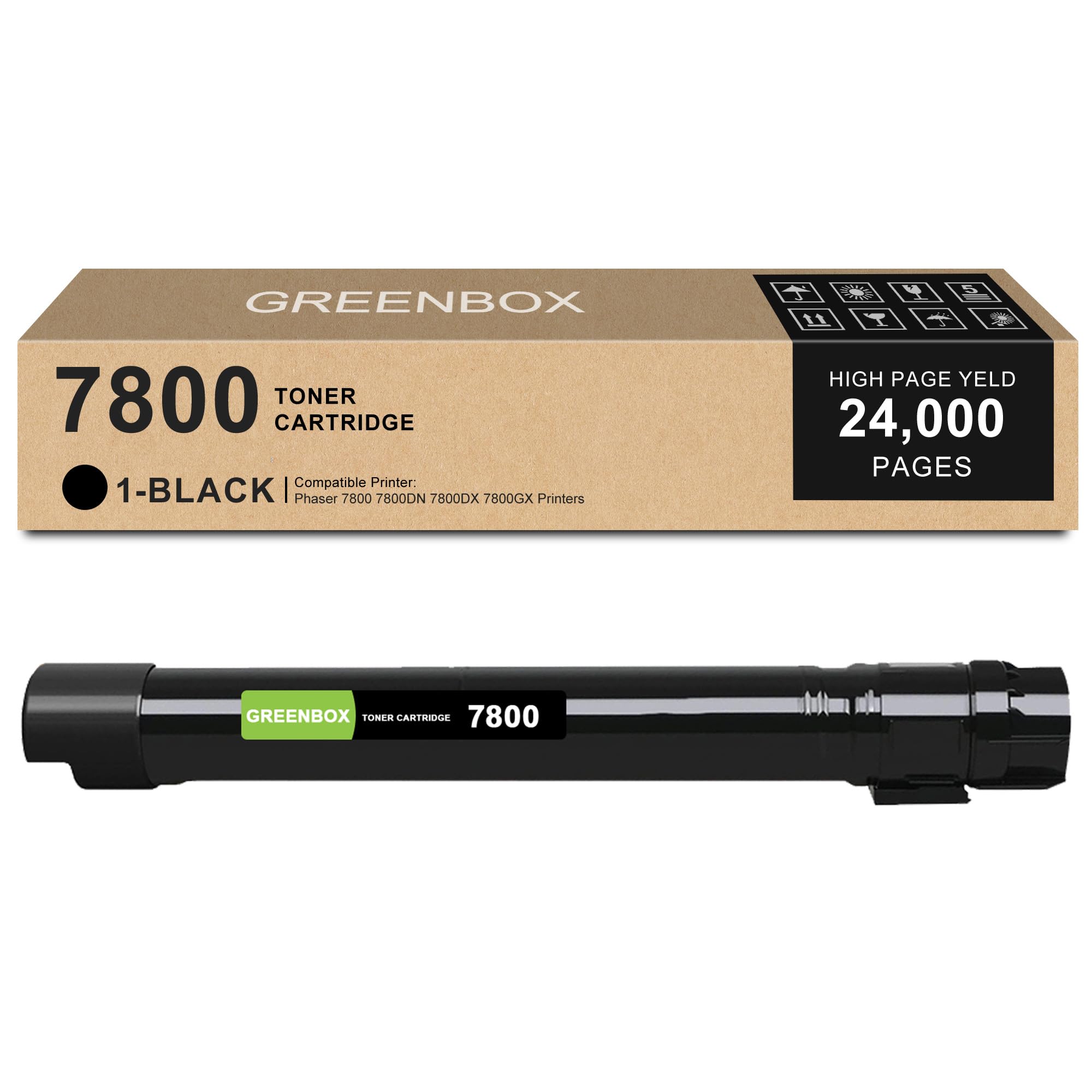 GREENBOX Compatible 7800 High Yield Black Toner Cartridge Replacement for Xerox 106R01569 for Phaser 7800 7800DN 7800DX 7800GX Printer (1 Pack)