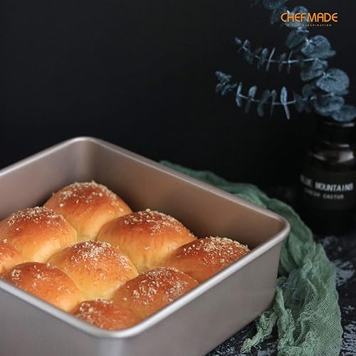Miniatura 3 de CHEFMADE Molde cuadrado para tartas, plato de 8 pulgadas de profundidad con fondo suelto extraíble, antiadherente, cuadrado para hornear en horno