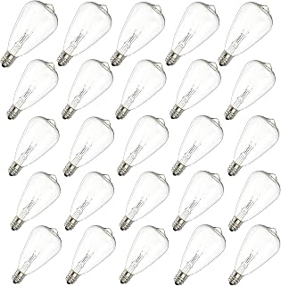 25-Pack ST35 Light Bulbs Replacement Edison Clear Bulbs -5 Watts C7/E12 Screw Base for Indoor/Outdoor Patio String Lights