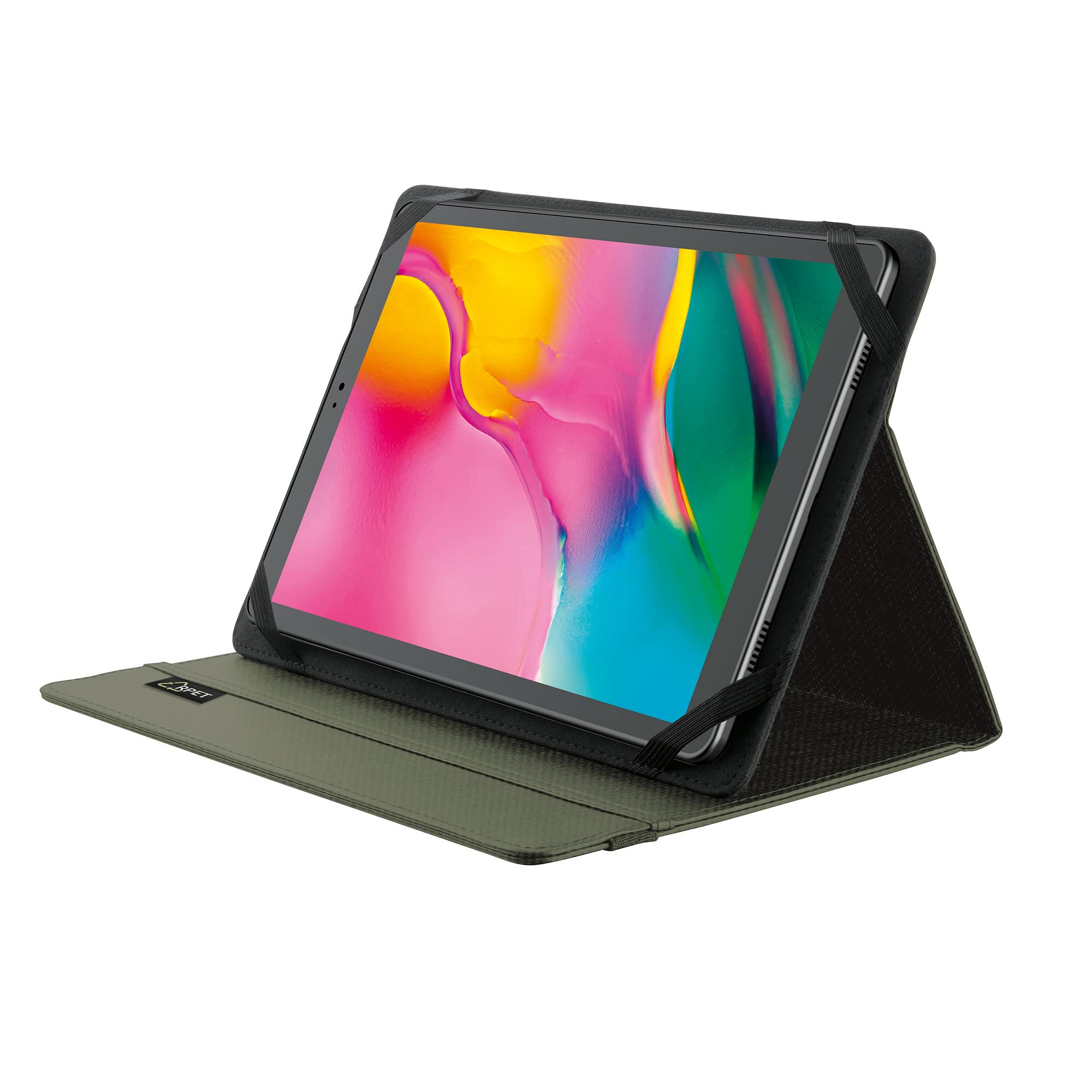 Trust Mobile Primo Custodia Folio Riciclata per Tablet da 10 Pollici, Cover Protettiva Universale con Funzione di Supporto - Verde