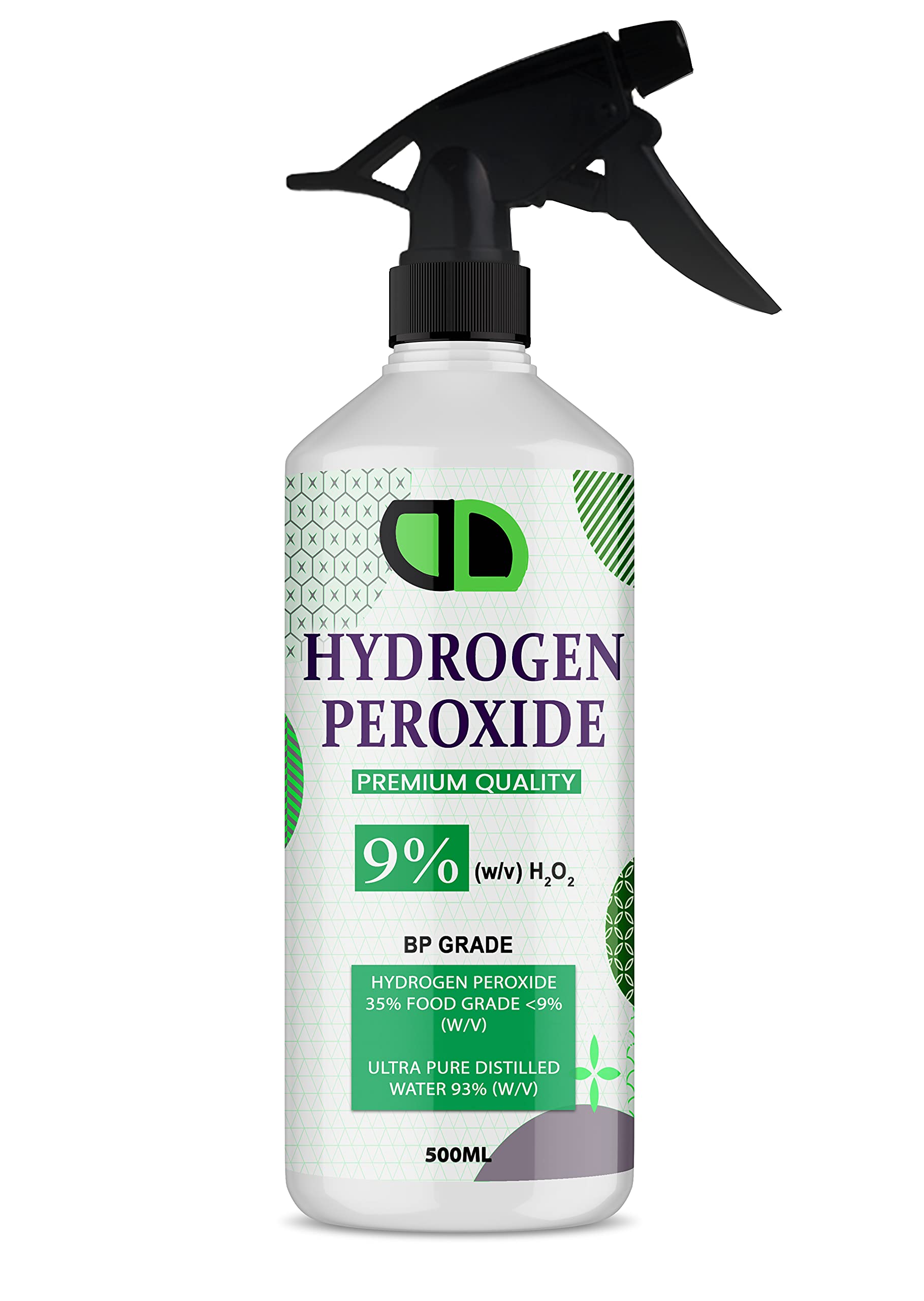 Food Grade Hydrogen Peroxide 9% (H2O2) VARIOUS SIZES CAP/SPRAY (500ML SPRAY)