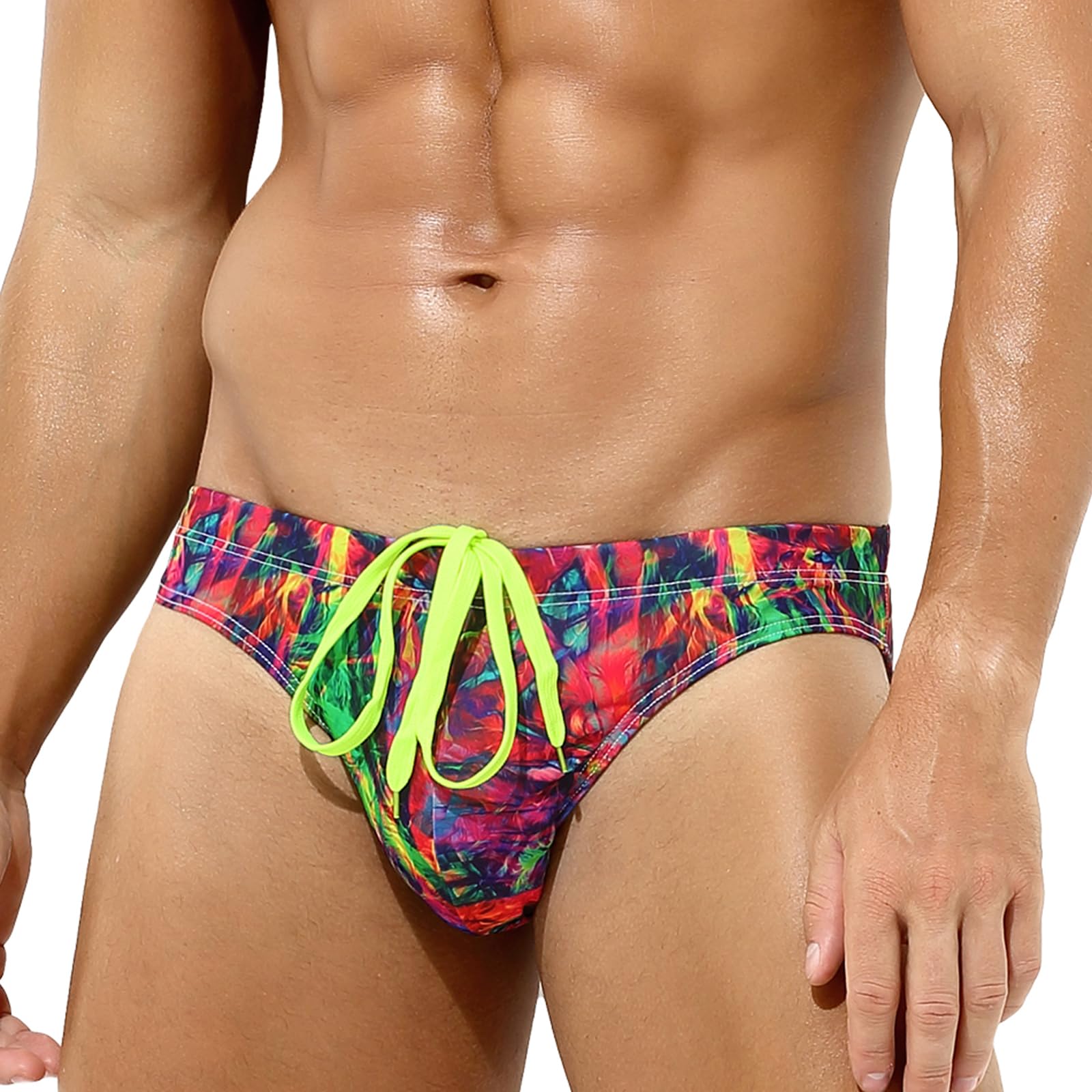 Casey Kevin Badeslip Herren Badehose Herren Kurz Slip mit Tunnelzug Schwimmhose Badebekleidung Schwimmen Kurze Schnelltrocknend Badeshorts
