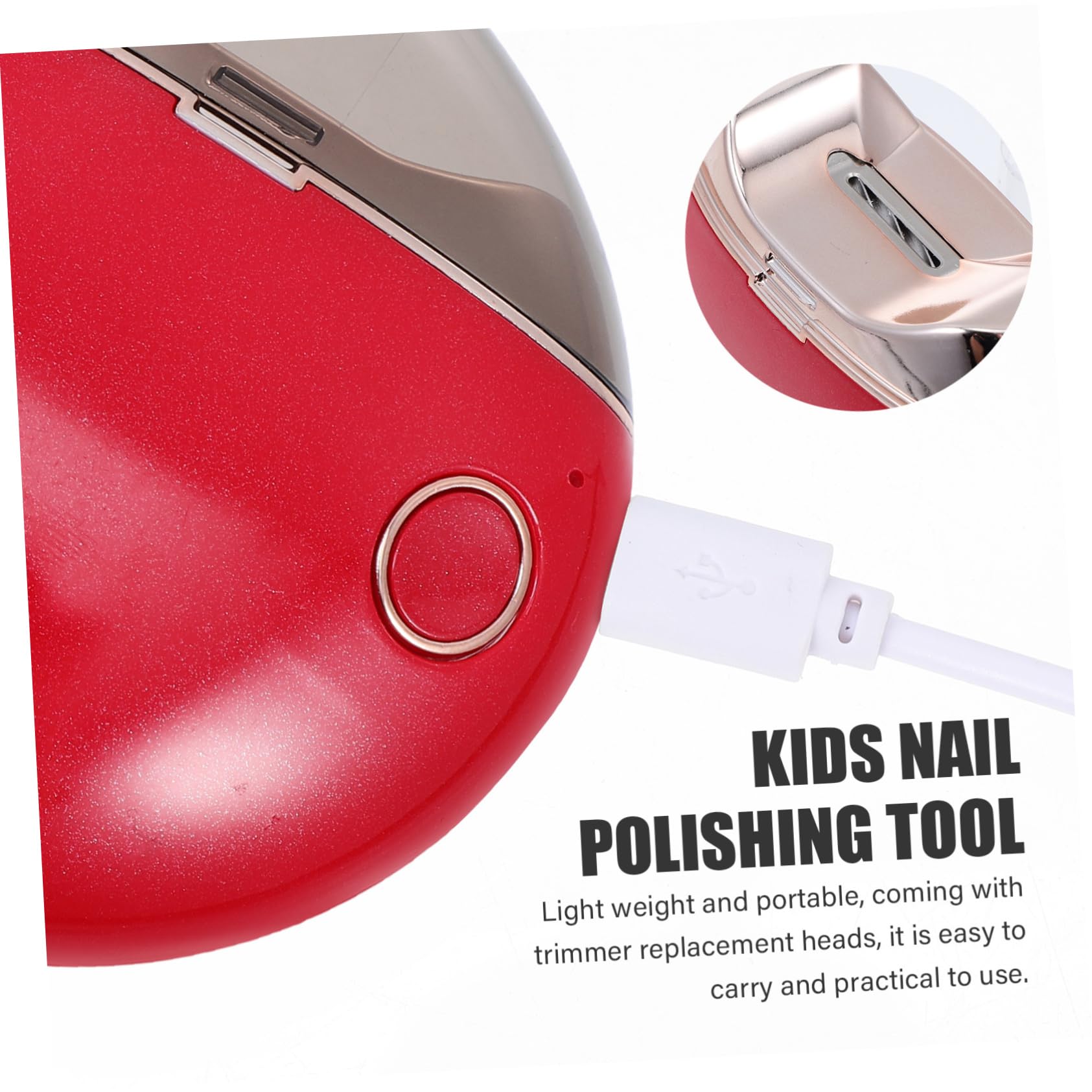 1juego Kit De Accesorios Para Cuidado De Uñas Eléctrico Para Niño Niña Cortauñas Profesional Con Cabezas Intercambiables Ligero y Portátil Para Manicura Infantil