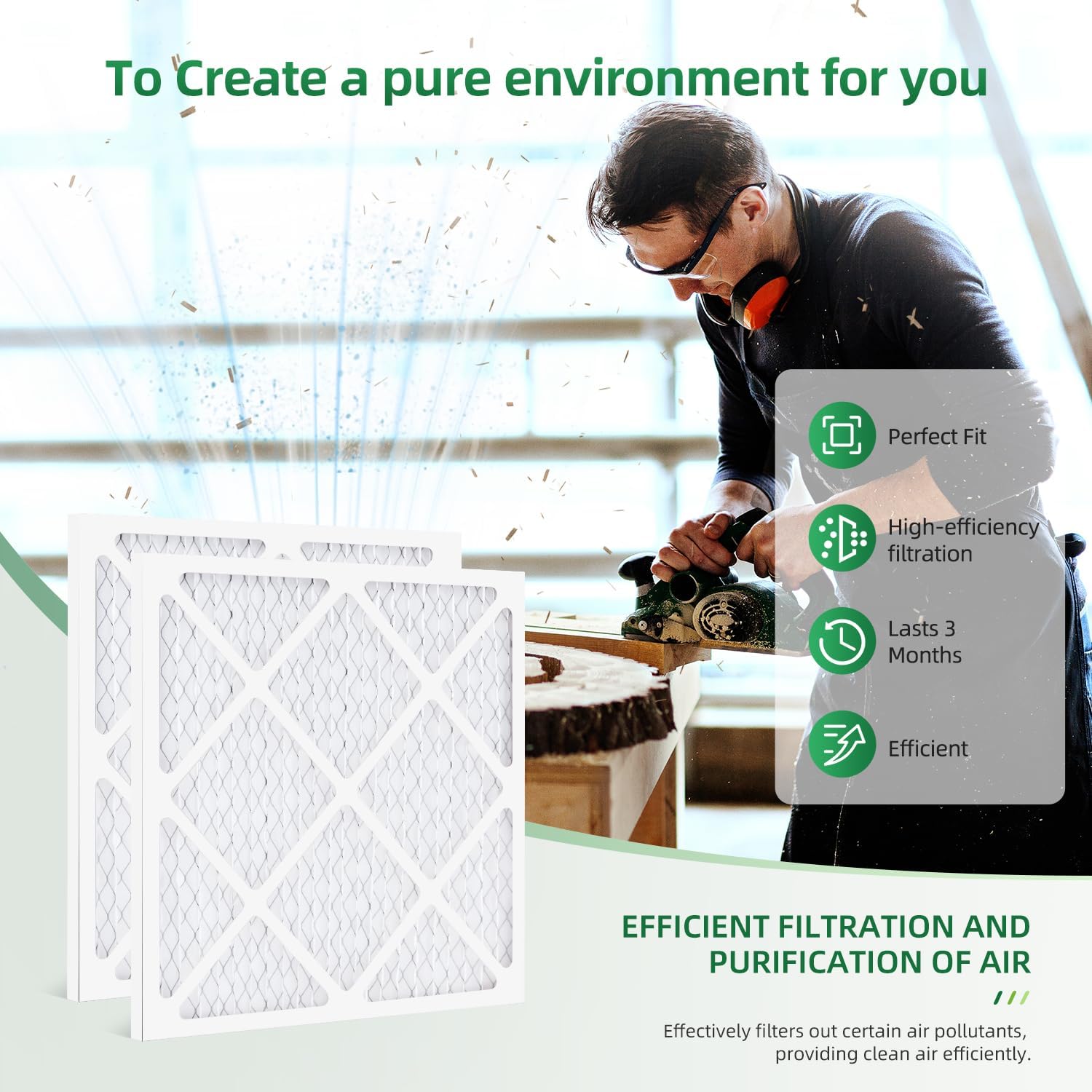 MERV-10 Air Filter Replacement Compatible with AlorAir CleanShield HEPA 550,Abestorm HEPA 550 Air Scrubber, 14.8" x 13.7" x 0.8" First-Stage Filtration, 5-Pack