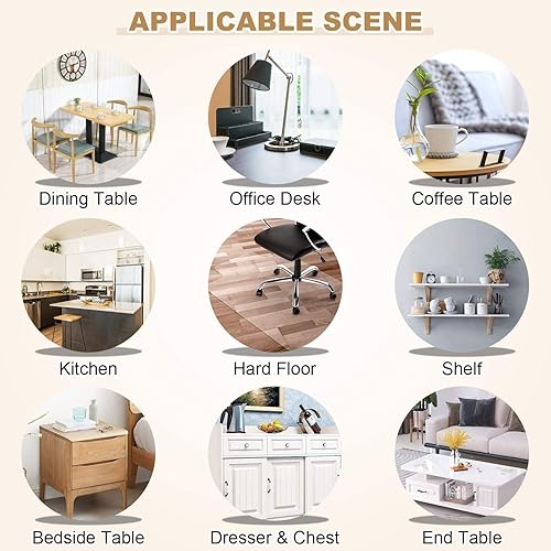 Miniatura 5 de Chair Mats 2mm Thick Clear Table Protector for Dining Room Table, Dining Table Cover Protector, Plastic Table Cover, Clear Tablecloth Protector, PVC