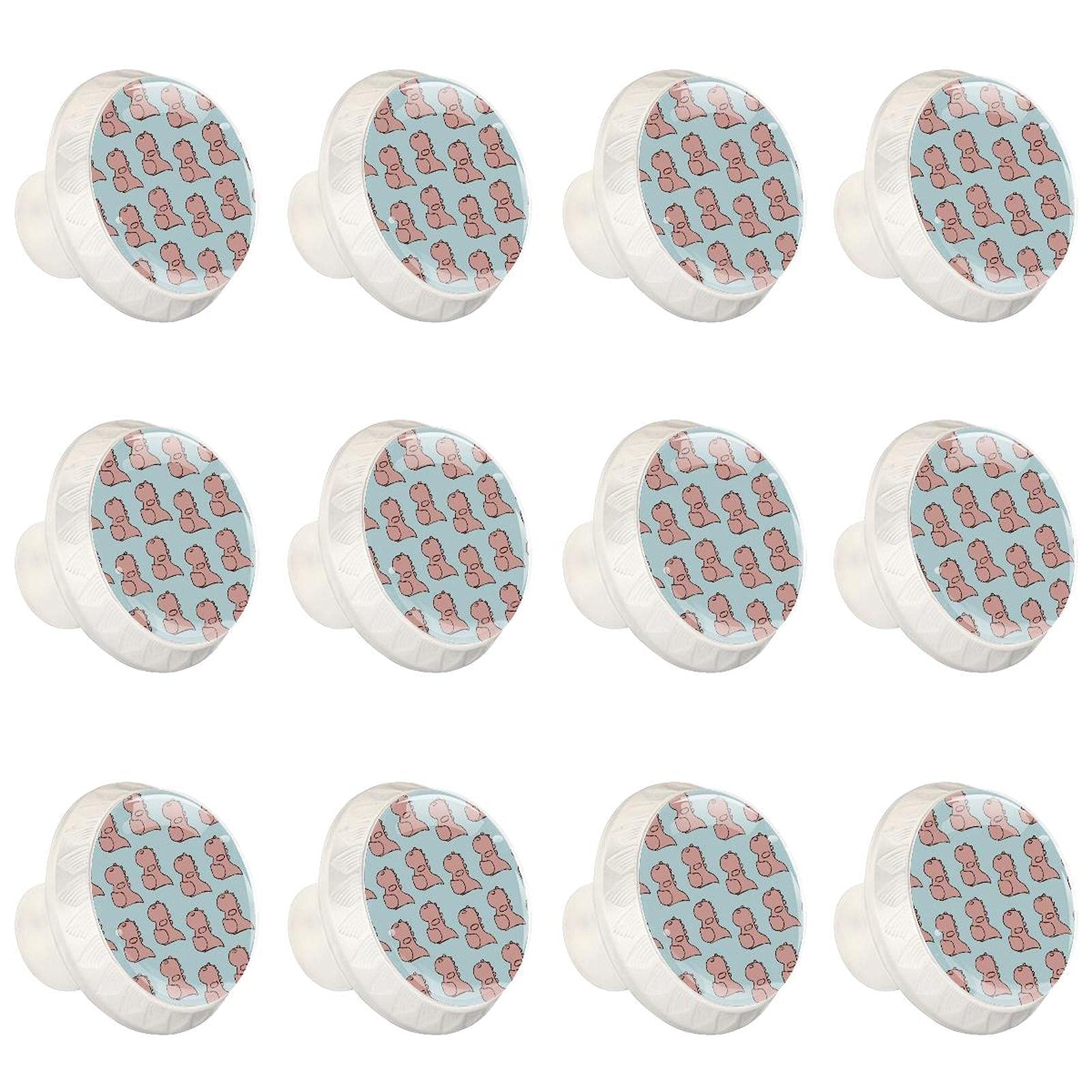 Boutons de cuisine dinosaure rose pour décorer une chambre d'enfant lot de 12