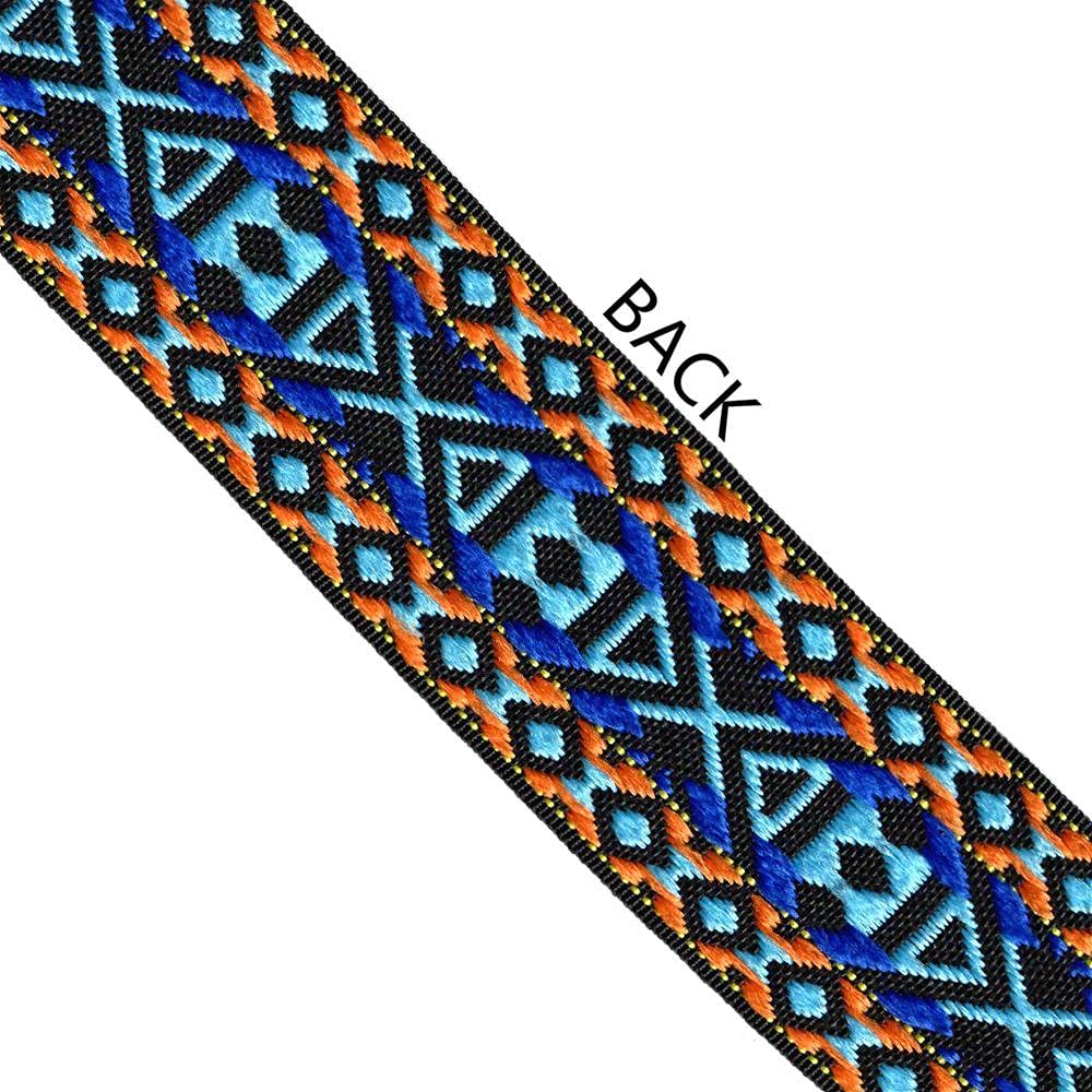 Ribbons For Gift Wrapping Ribbon For Fabric Satin Ribbons Niebieski Żakardowy Tkania Wstążka Dla Gitary Diy Akcesoria 4 Cm 2 Jardów Styl Etniczny Jacquard Webbing Koronki Sukienka Dekoracyjna Spódnica