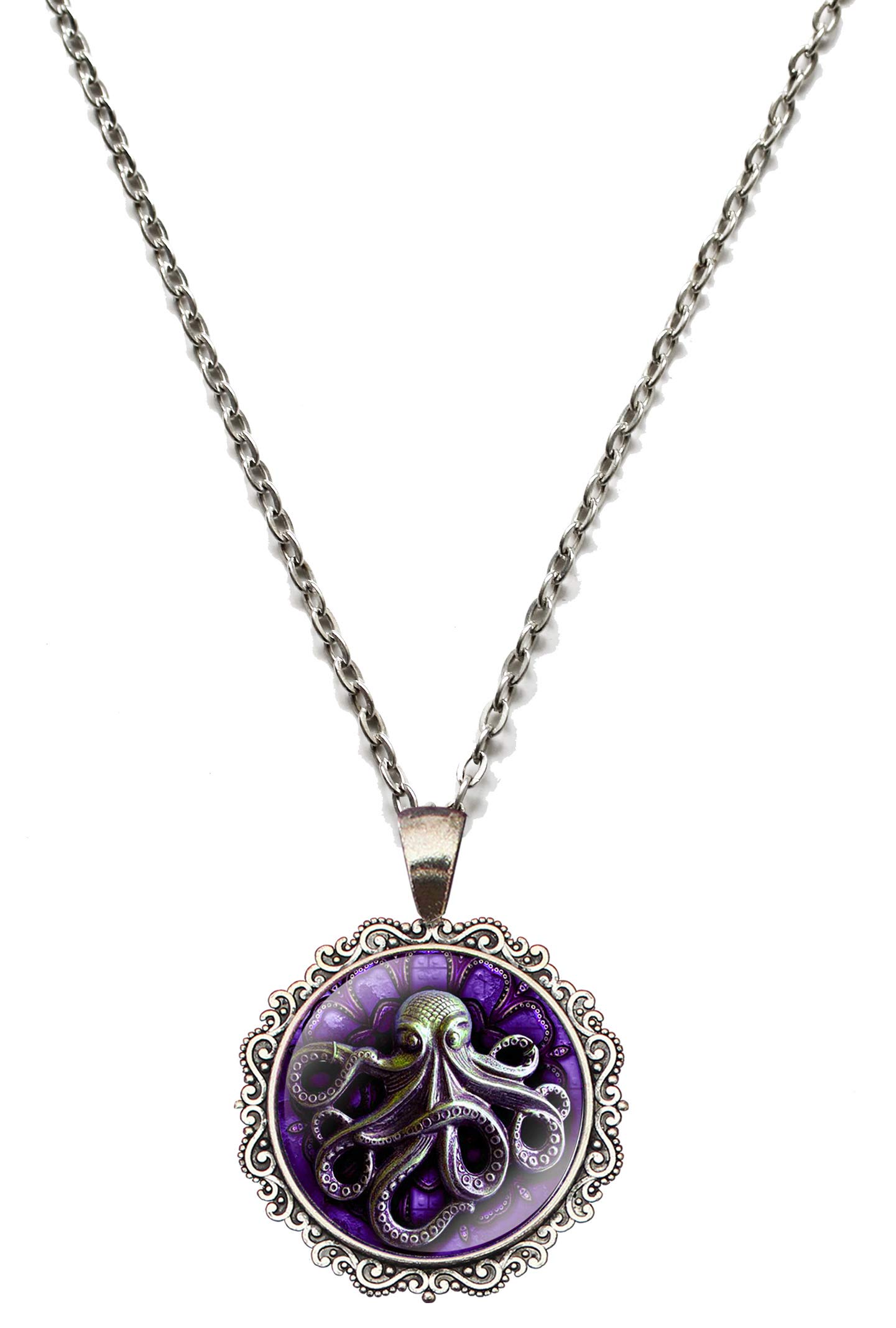 Victorian Vault Steampunk Octopus Krakken Art Gothic Pendant Necklace