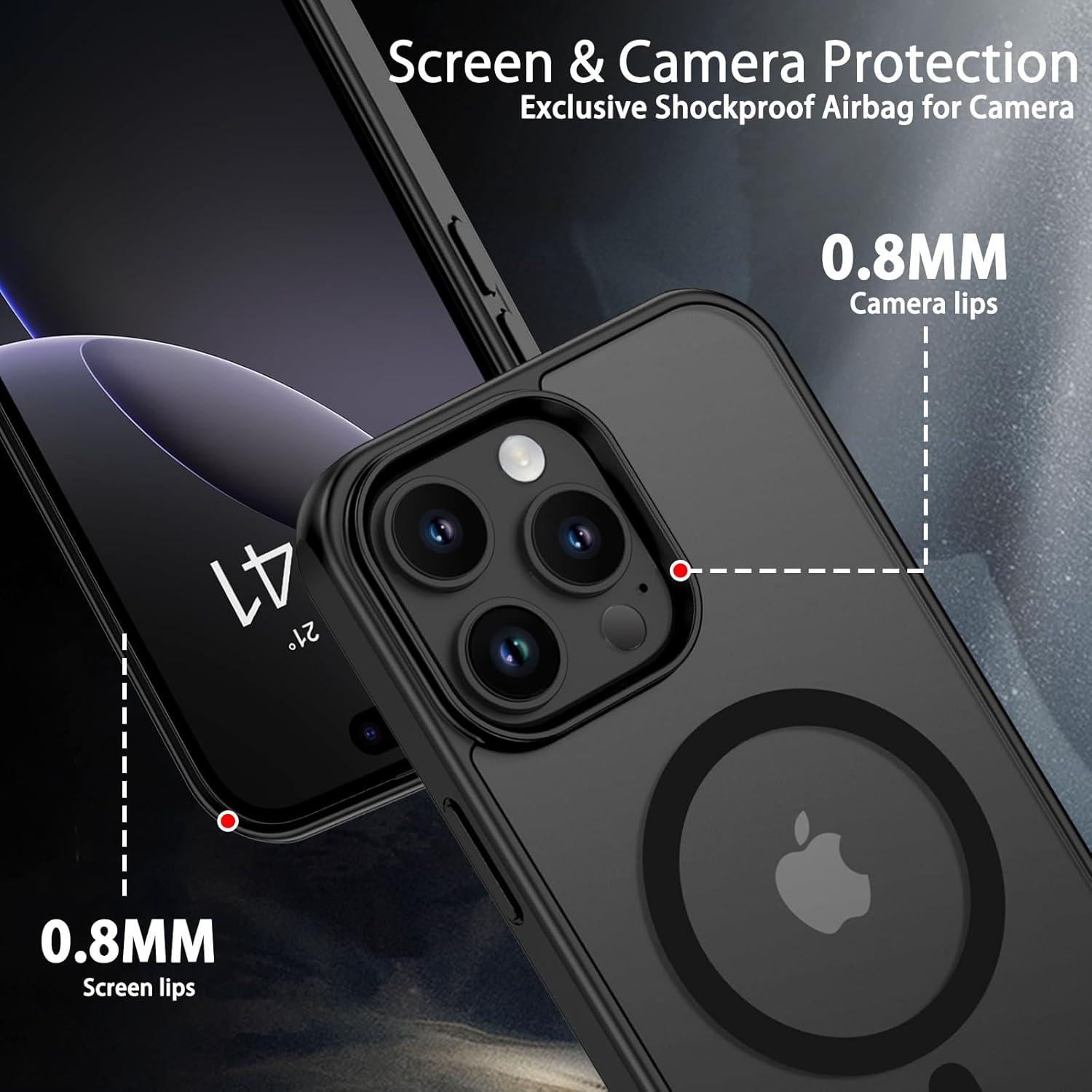 VENINGO for iPhone 16 Pro Case, for iPhone 16 Pro Phone Case Compatible with Mag Safe Invisible Stand Matte Translucent Shockproof 360 Protective Magnetic Slim Case for iPhone 16 Pro, Black 5 714ZA U8bwL. AC SL1500