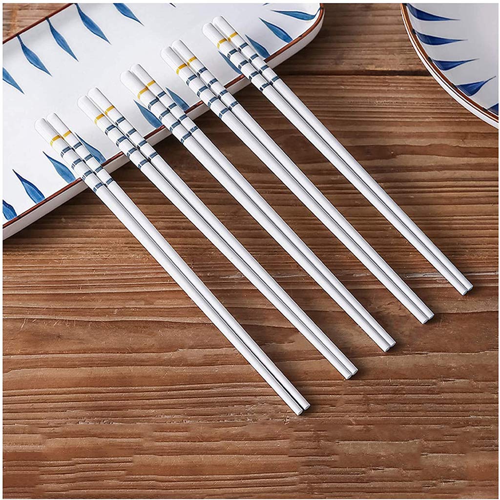 ZHOUXIAO Chopsticks De Porcelana Conjunto De Regalo con Estuche, 10 Pares De Sushi Japonés Reutilizables Reutilizables Caja De Regalo, Luxury Premium Chinese Chopsticks Bone D-10 Pairs