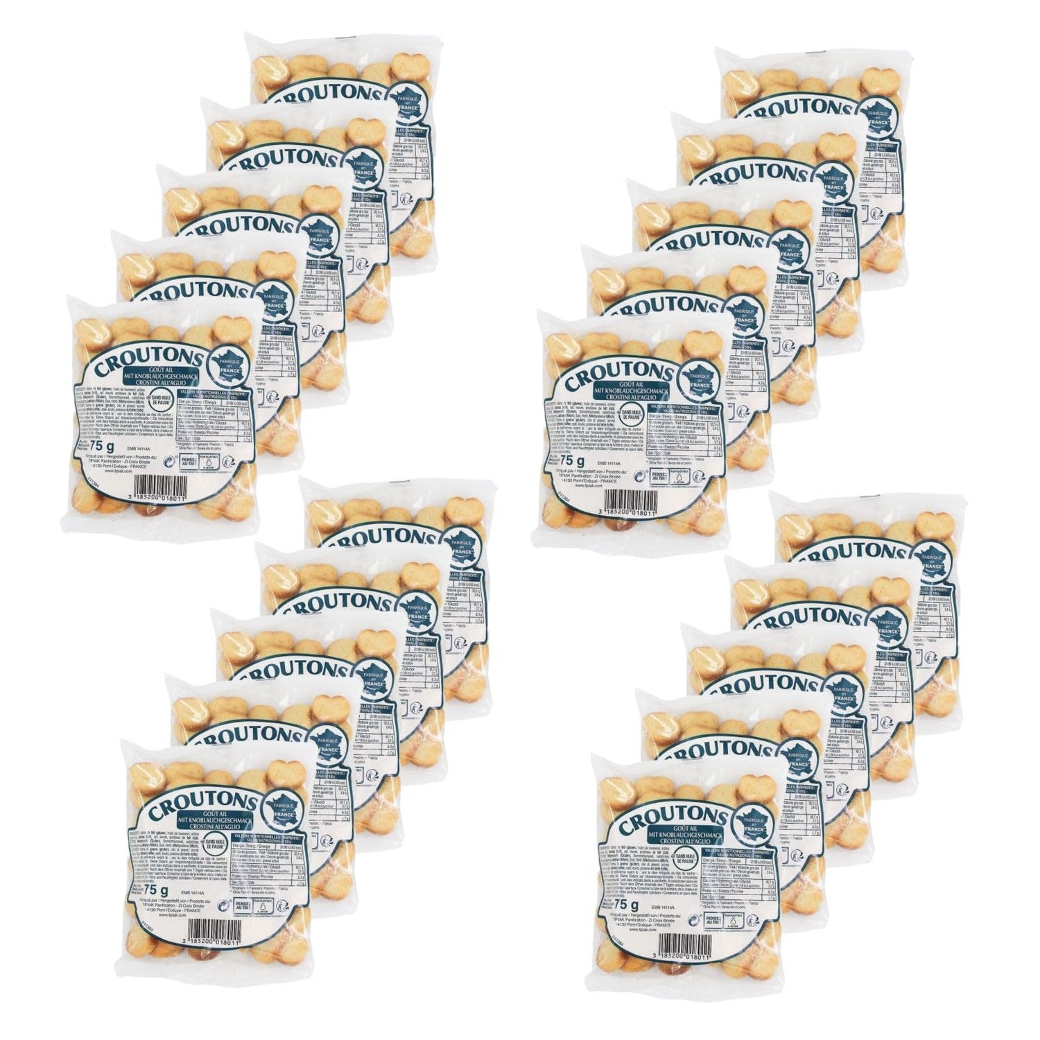 Lot 20x Croûtons goût ail - Sachet 75g