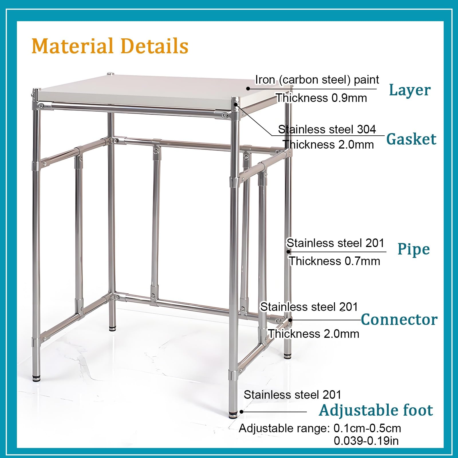 Lavatrice Scaffale,Scaffale Per Incolonnamento Lavatrice E Asciugatrice,Tamburo Lavastoviglie Ripiano Di Stoccaggio,Mobile Sopra Lavatrice Salvaspazio,Costruzione In Acciaio Inossidabile(69*60*95cm/27