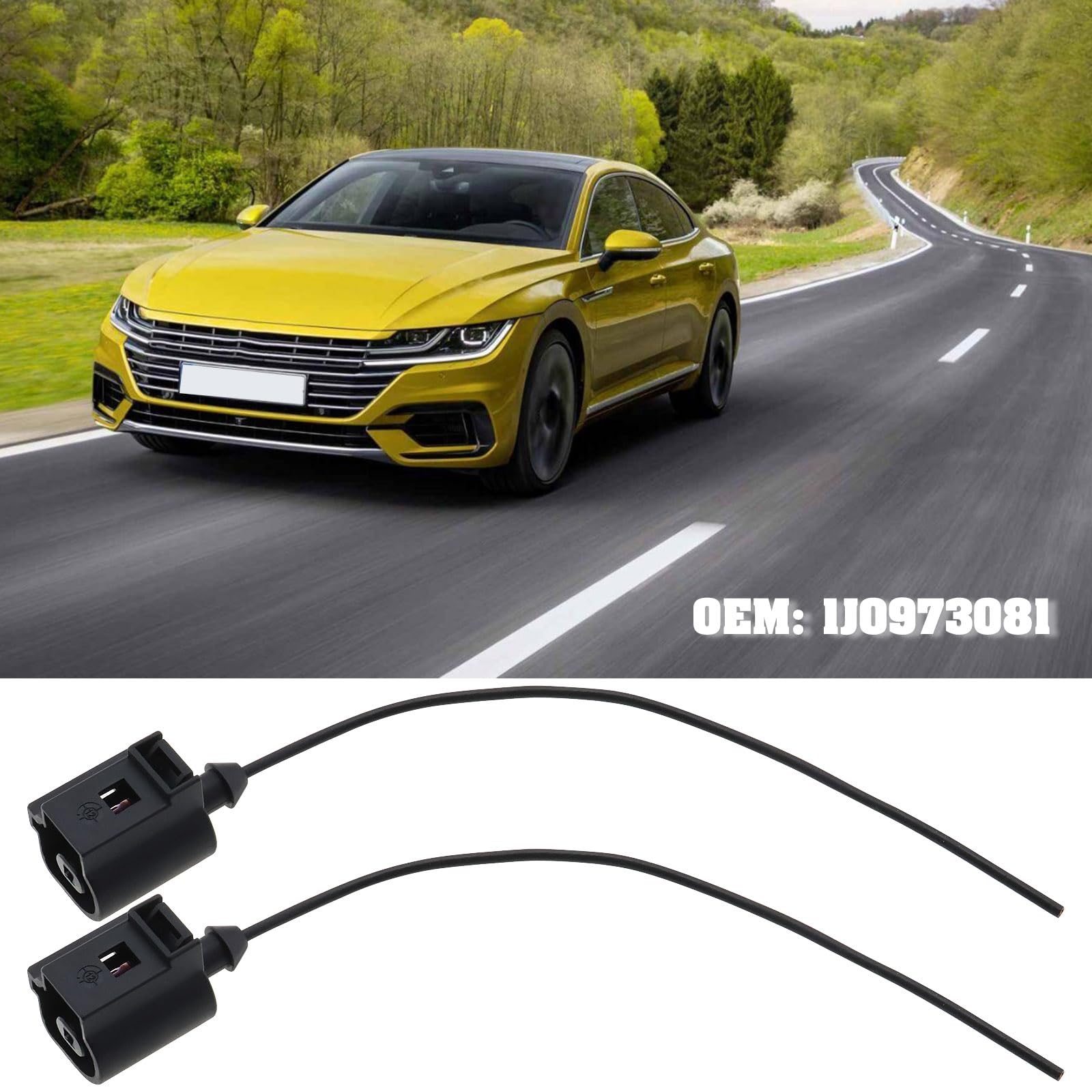 2 connettori a 1 pin per sensore di pressione dell'olio Pigtail 1J0973081 Compatibile con Audi, Porsche, Volkswagen 98-2016