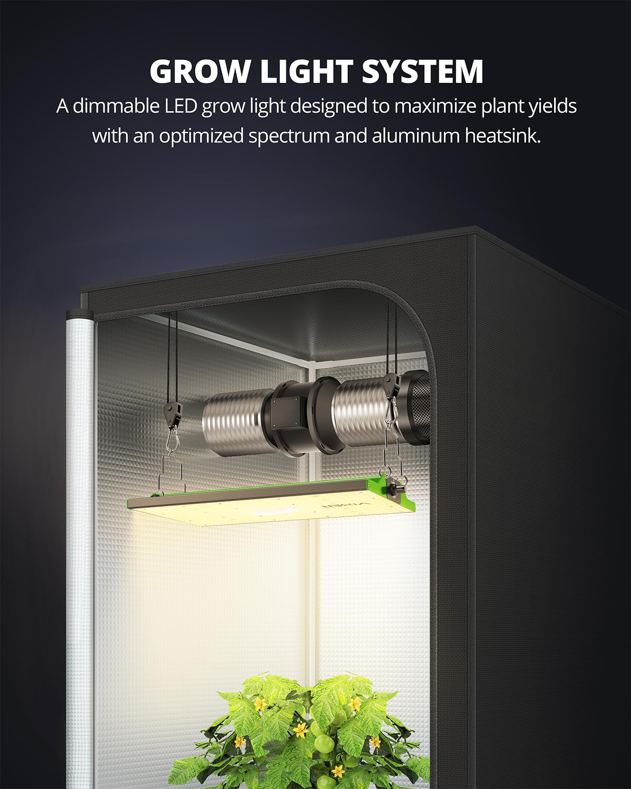 VIPARSPECTRA Lámpara LED para plantas P700, 2025, regulable, 70 W, espectro completo, luz de cultivo, para invernadero, plantas de interior, cultivo, vegetales, flores para tienda de cultivo, 60 x 60