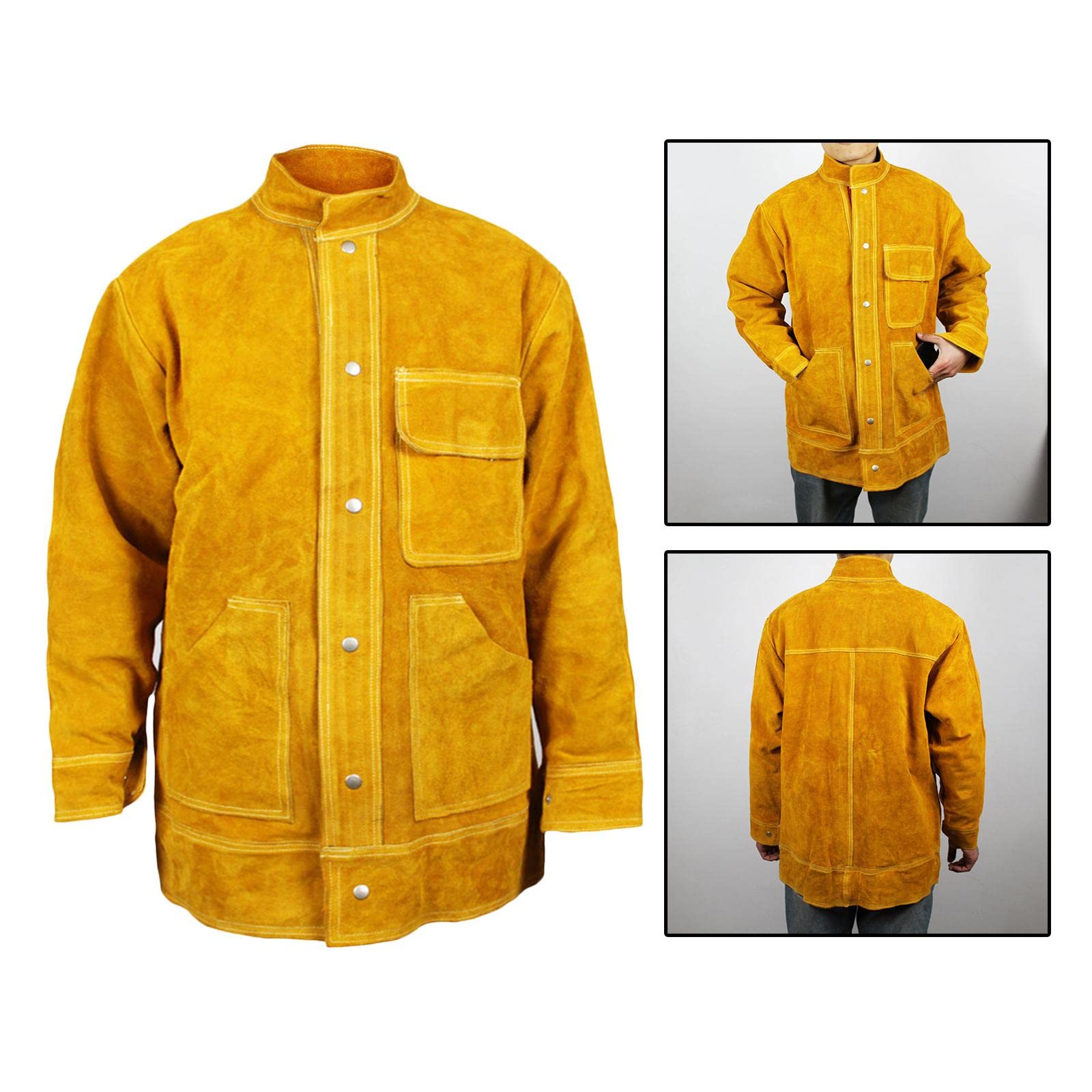Vestes de soudage d'été ignifuges Vêtements en cuir XXXL, jaune