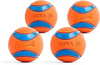 Chuckit! Ultra Ball Medium Dog Toy - High Bounce Durable Rubber Fetch Balls for 20-60 lb Dogs, Floats in Water - 2.5" Pack of 4