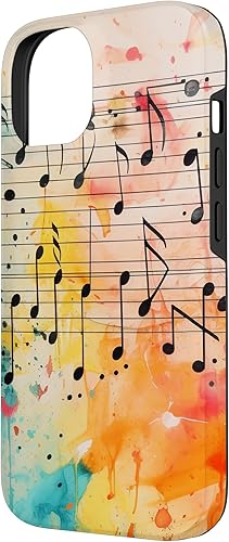Miniatura 5 de iPhone 12 mini melodía de colores partitura de música Clef Colorful Case