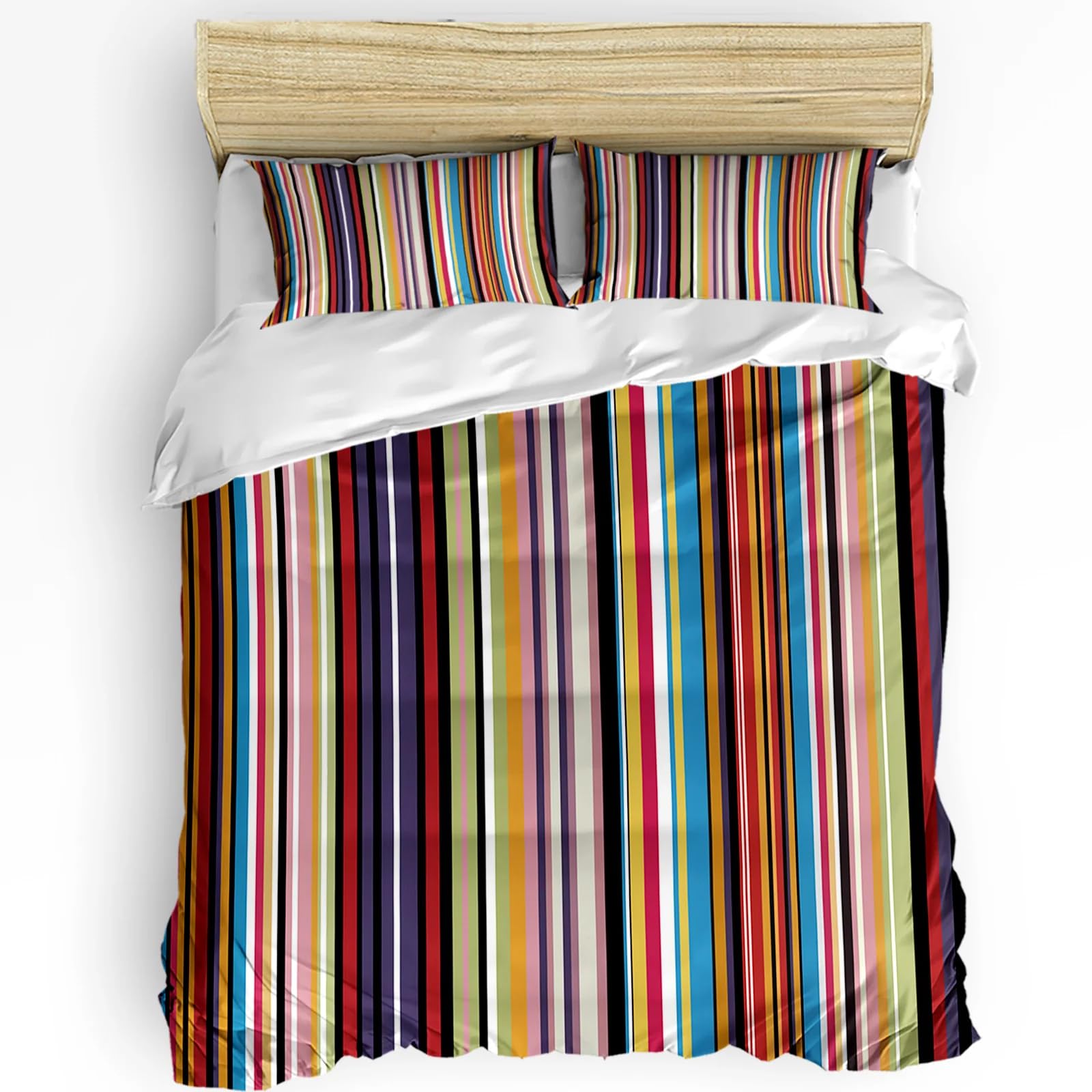 Parure de lit à lignes verticales pour dynamiser la décoration d'une chambre d'ado ou d'adulte