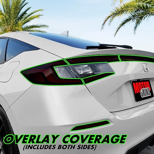 Miniatura 2 de SlickMod Protector de vinilo para luces traseras, precortado, tinte ahumado, para Honda Civic Hatchback 2022-2023 (2. Recorte de luz trasera, 20%