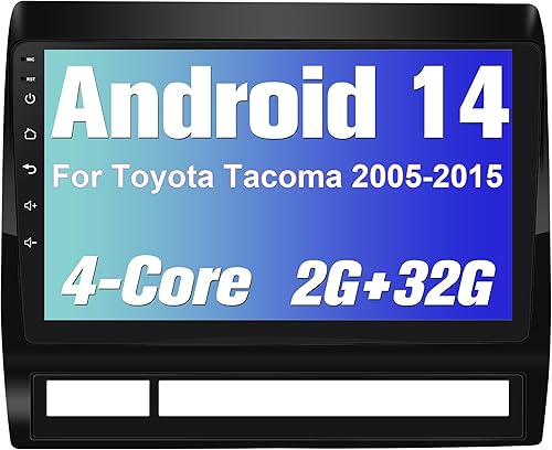 Radio para Tacoma 2+32G Estéreo de coche con Bluetooth AM FM Carplay Auto para Toyota Tacoma Truck 2005-2015, 9 "Pantalla táctil del mercado de
