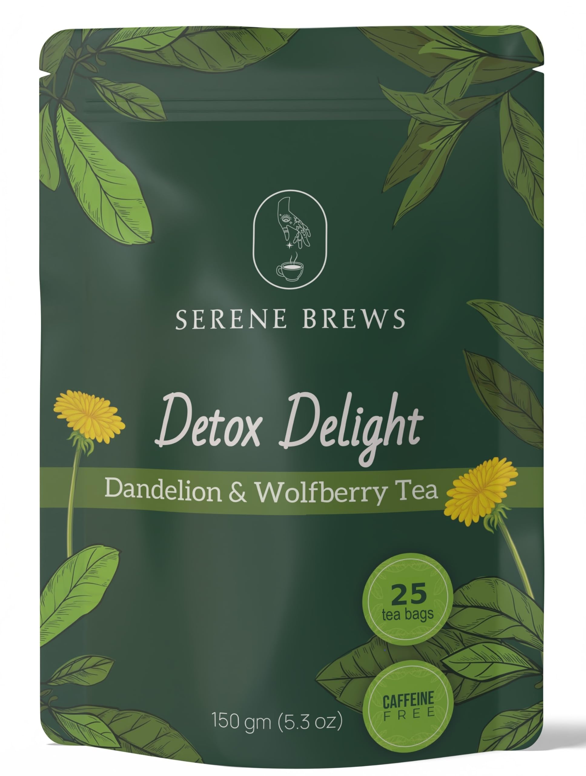 Dandelion Wolfberry Tea – Liver Cleanse, Detox & Repair, Kidney Detox – 100% Natural, Non-GMO, Premium Dandelion Root & Wolfberry Blend – 150 g (25