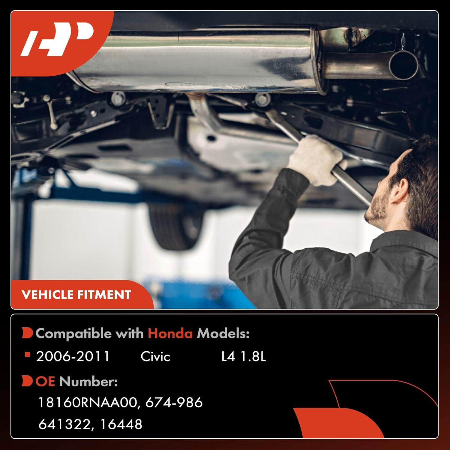 A-Premium Front Catalytic Converter Kit Direct-Fit Compatible with Honda Civic 2006 2007 2008 2009 2010 2011, L4 1.8L, EPA Compliant