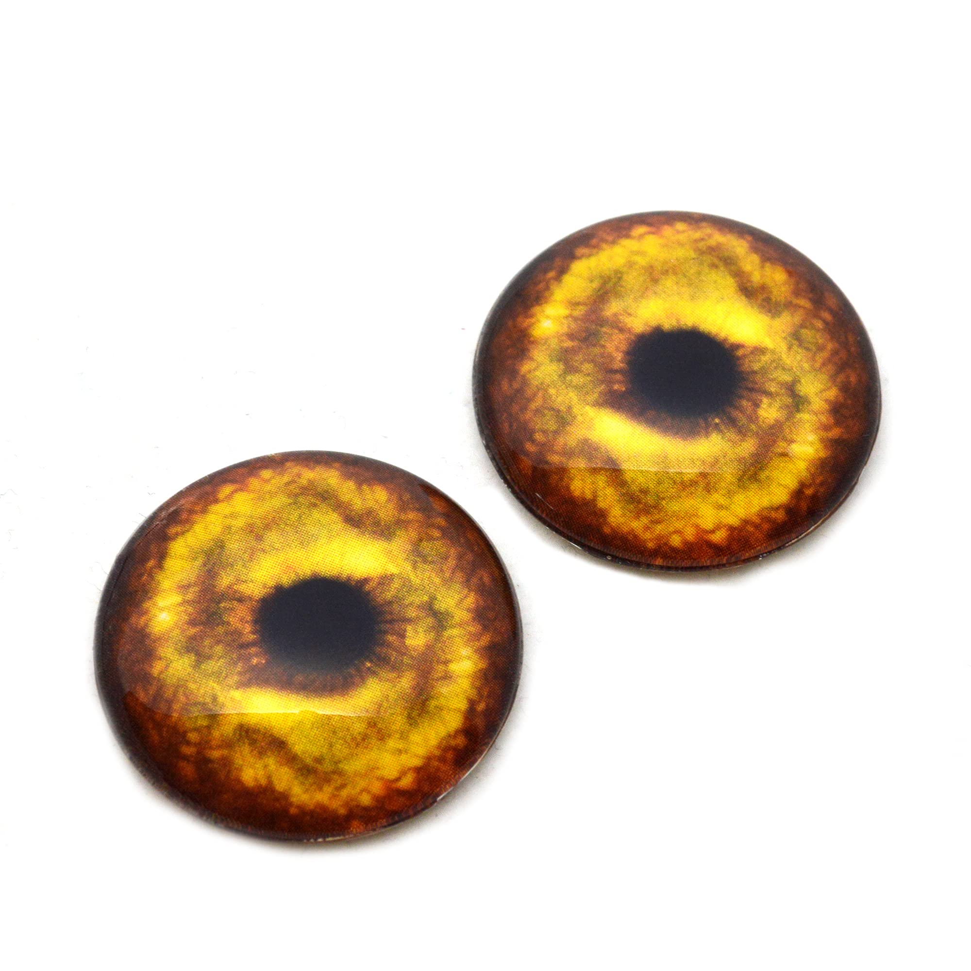 Glass Eye Cabochons For Jewelry Making - 10mm Golden Lion Glass Eyes For Dolls & Taxidermy