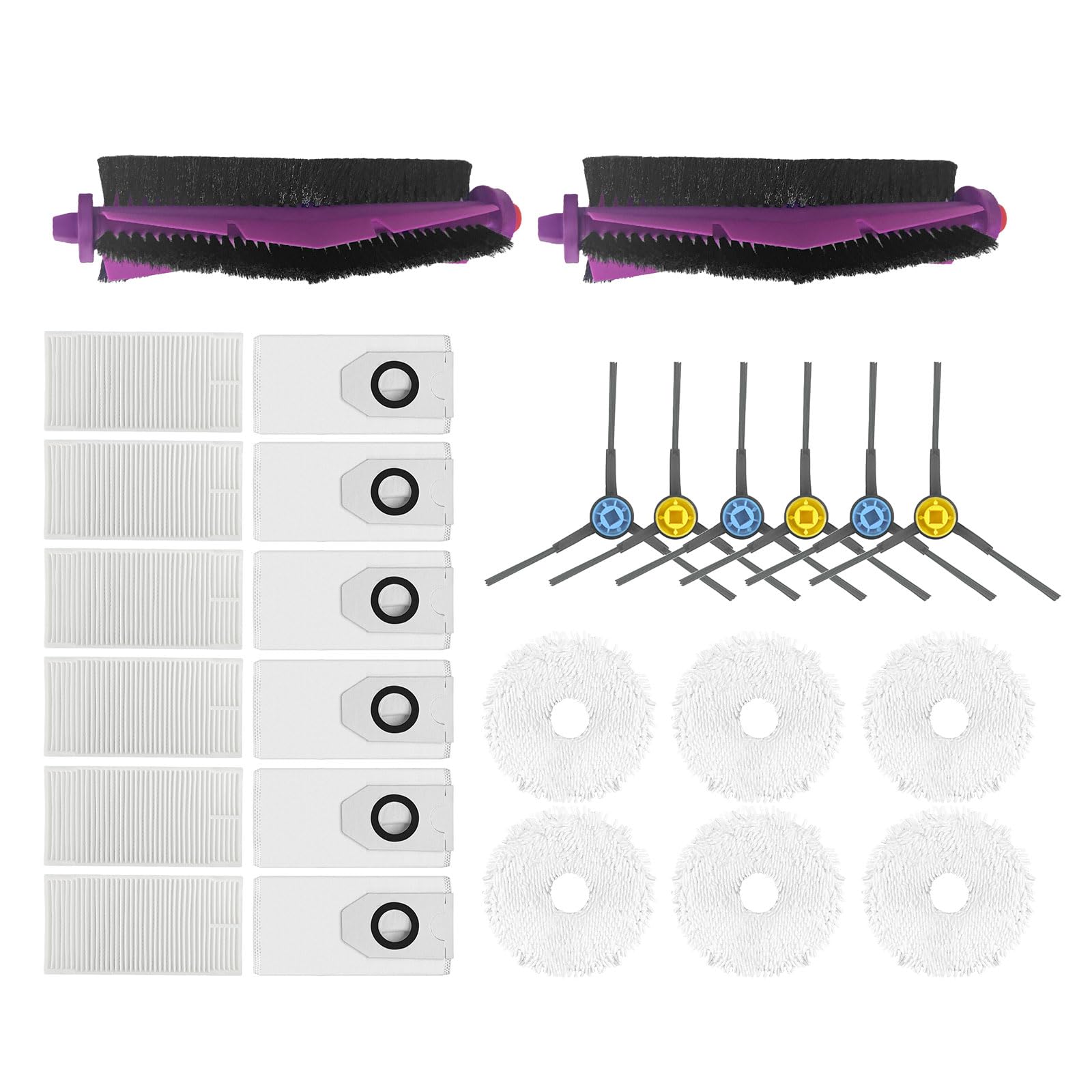 Kalttoy Filter Sweeping Robot Side Brush Bag Sweeping Robot Mop Pad Replacement Part Main Brush for Sweeper Replacement Accessories