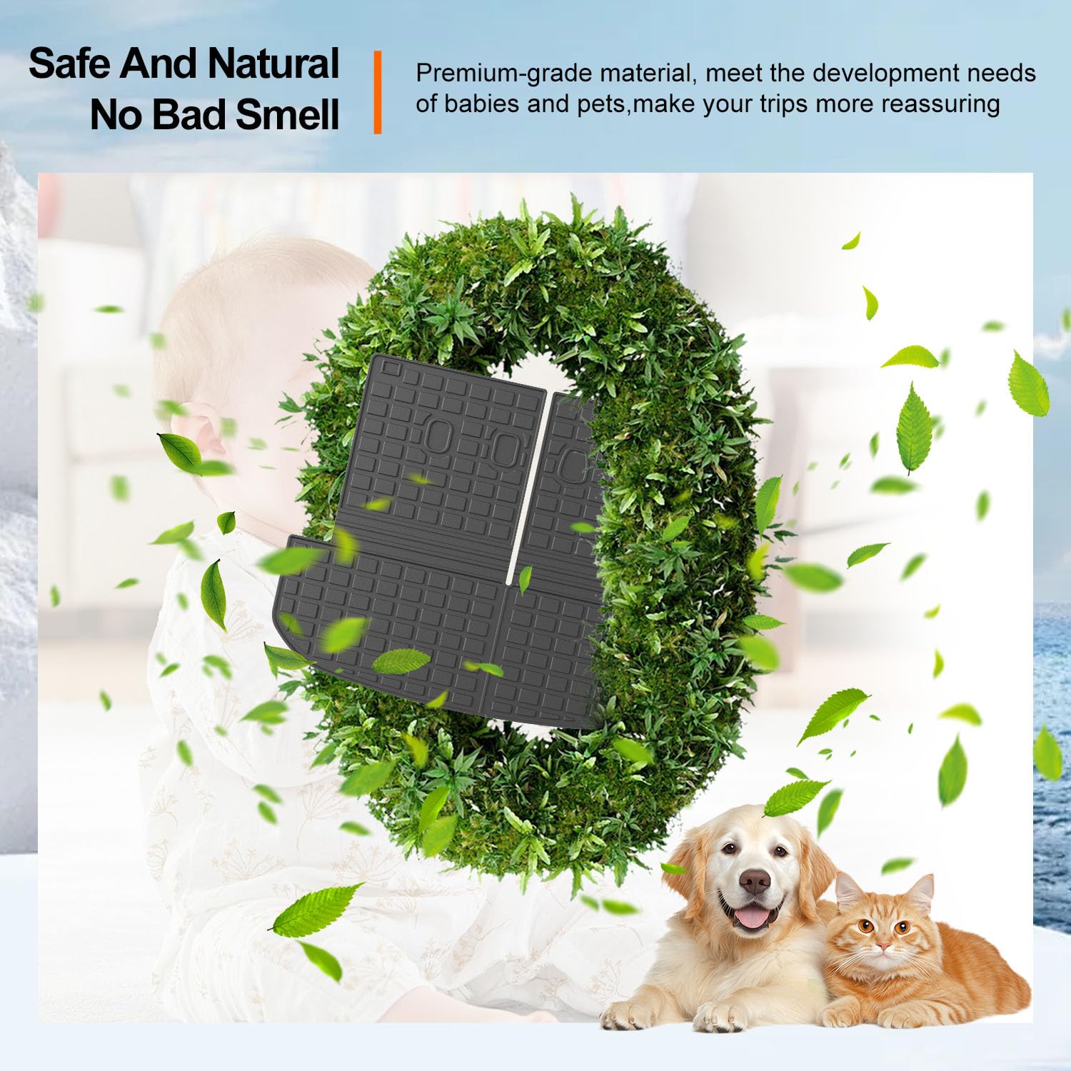 powoq Fit 2020-2023 Hyundai Palisade Cargo Liner Backrest Mat TPE Behind 3rd Row Seat Back Seat Protector for 2020 2021 2022 2023 Hyundai Palisade Accessories(Rear Trunk Mat with Backrest Mat)