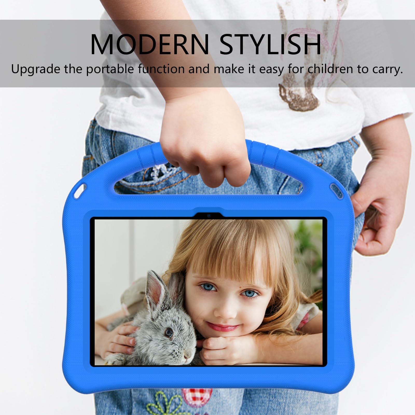 Custodia protettiva per tablet PC compatibile con custodia per tablet Kindle Fire 7 2022, custodia protettiva leggera in EVA per bambini, resistente agli urti e alle cadute, custodia protettiva con