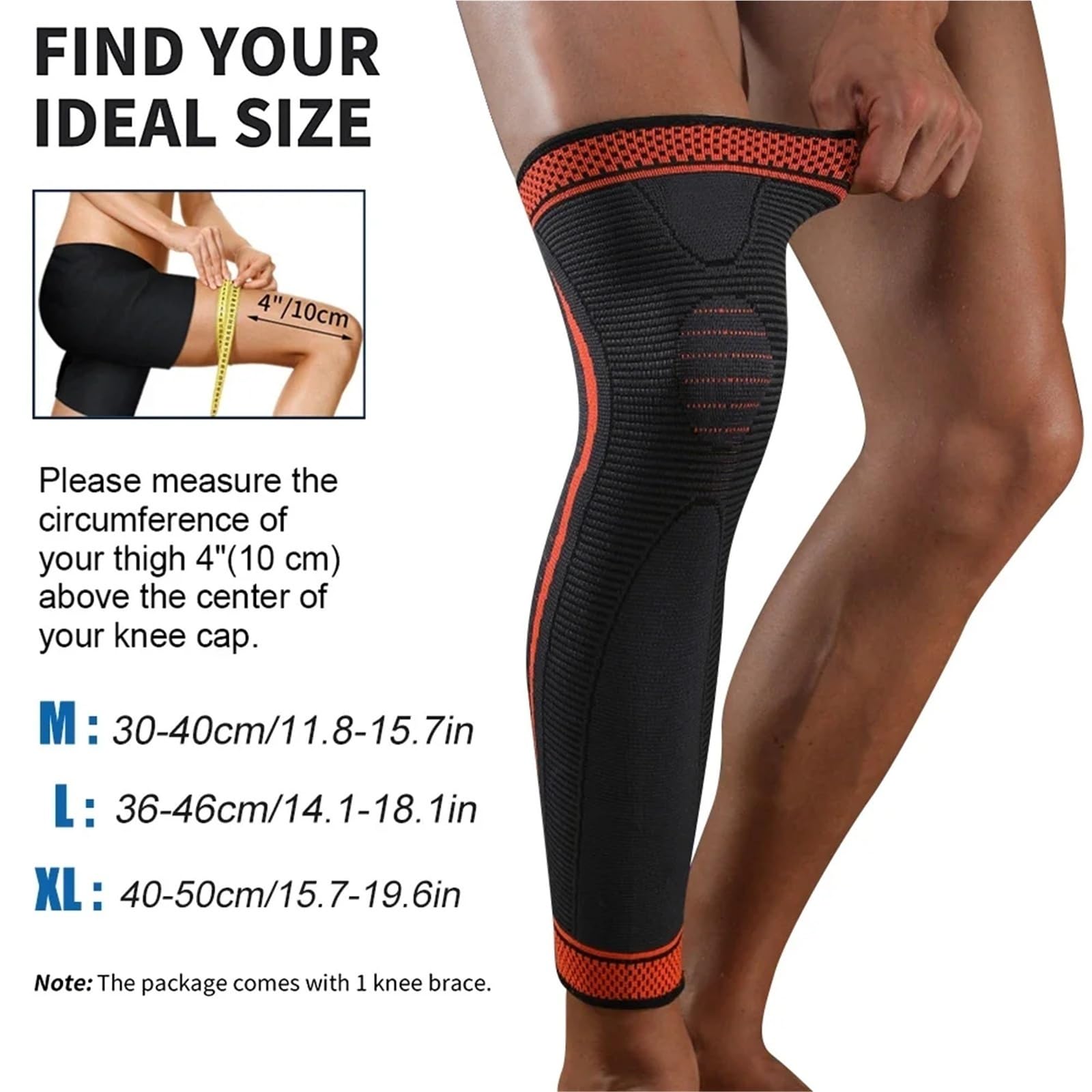 Rodillera Compresion Mangas de compresión deportivas for piernas largas, soporte rodilla for ciclismo, carrera