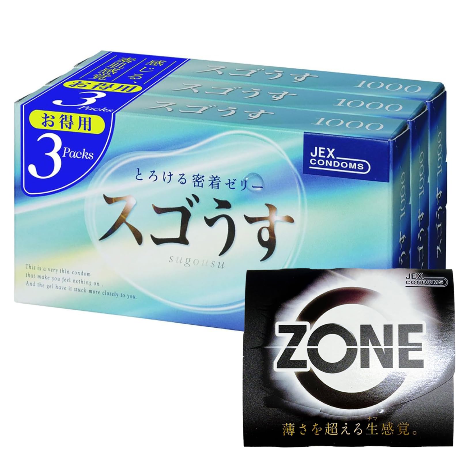 Amazon.co.jp: 【スゴうす1000】ジェクス コンドーム 12枚入り×3箱
