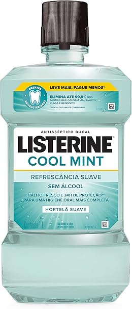 LISTERINE® Cool Mint Enxaguante Bucal Sem Álcool, 1L Menor preço em LISTERINE® Cool Mint Enxaguante Bucal Sem Álcool, 1L